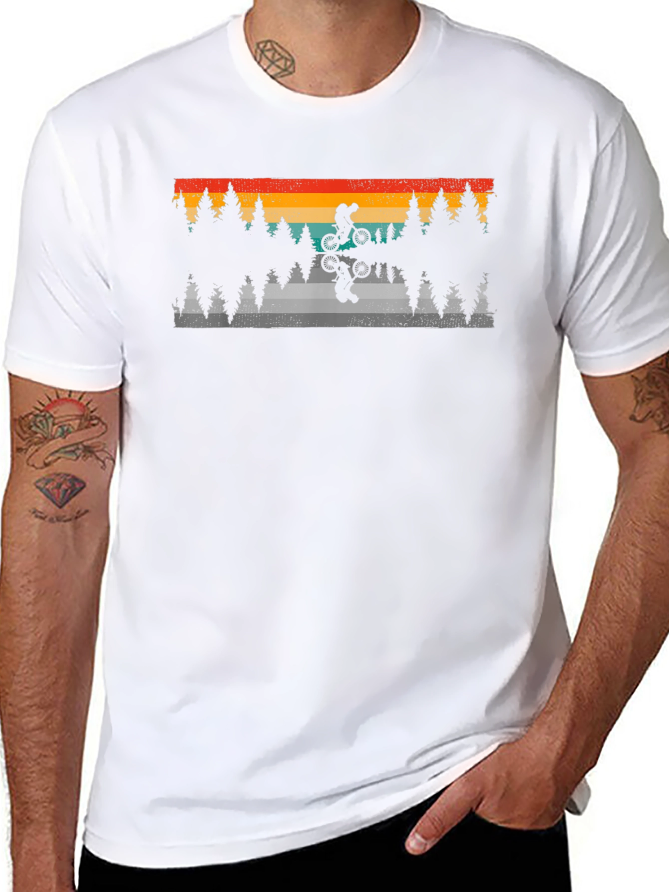 Retro Mountain Bike T-Shirt - Nature Adventure Style