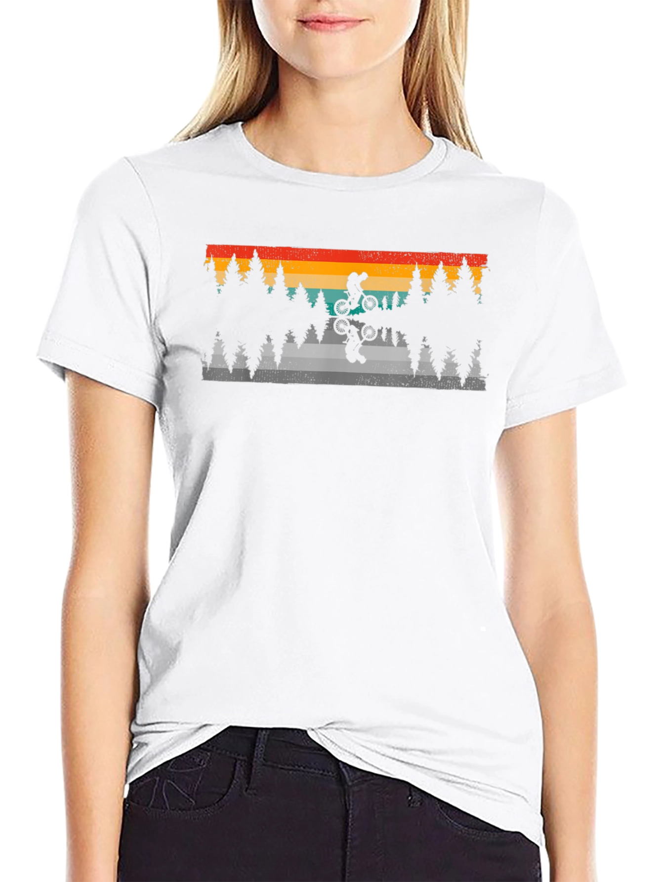 Retro Mountain Bike T-Shirt - Nature Adventure Style