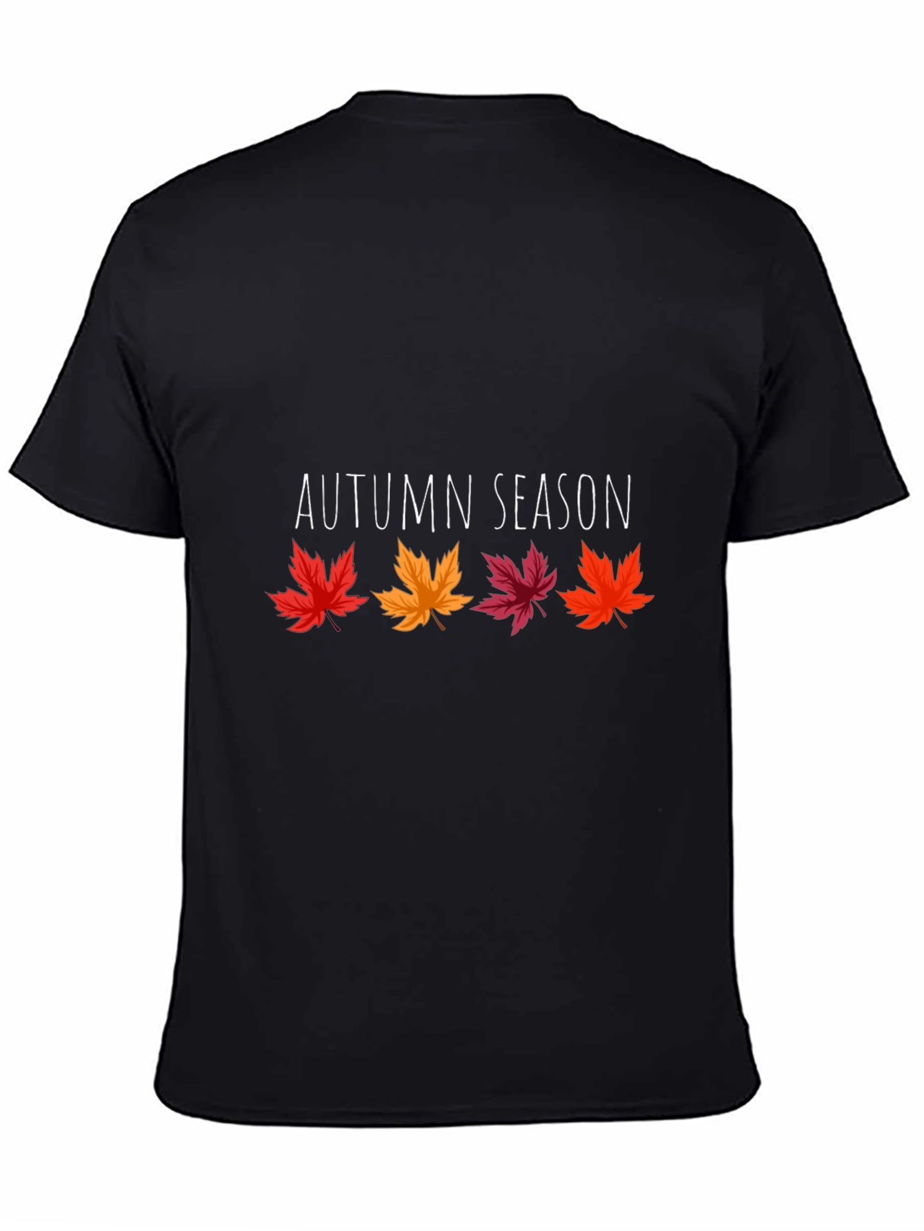 Autumn Season Graphic Tee - Black Short Sleeve