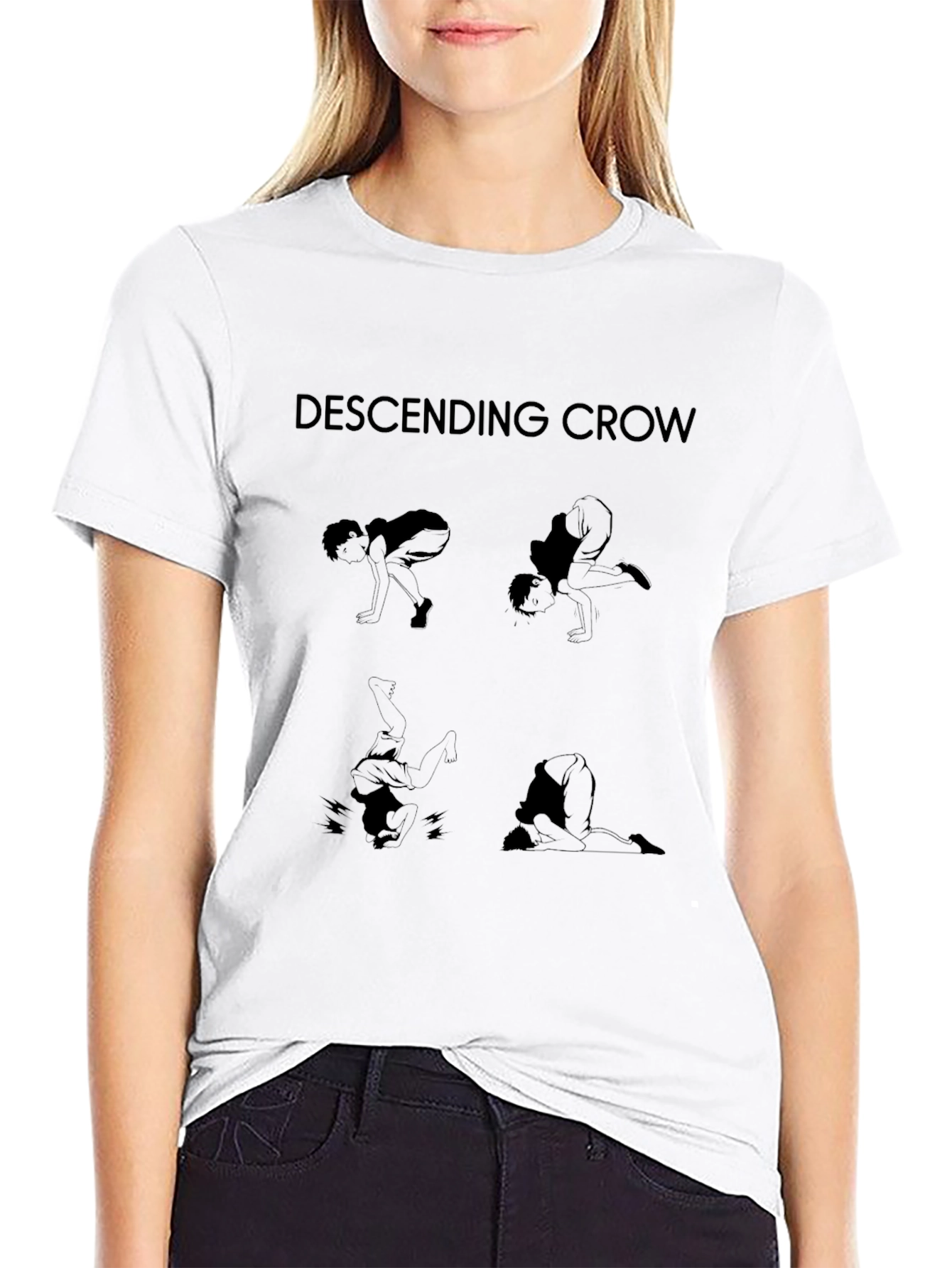 Descending Crow Yoga Black T-Shirt