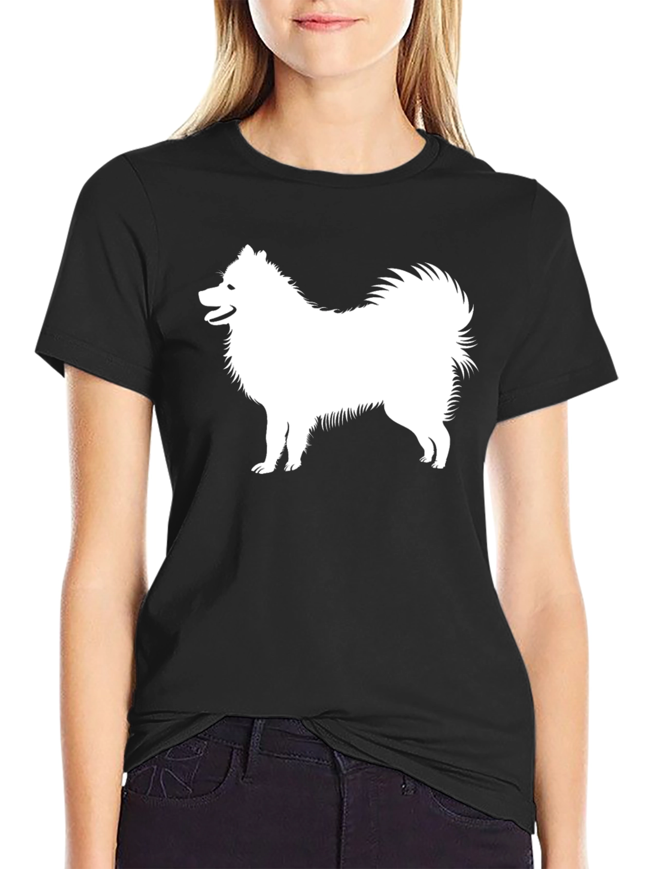 Black Dog Silhouette T-Shirt - Classic Crew Neck