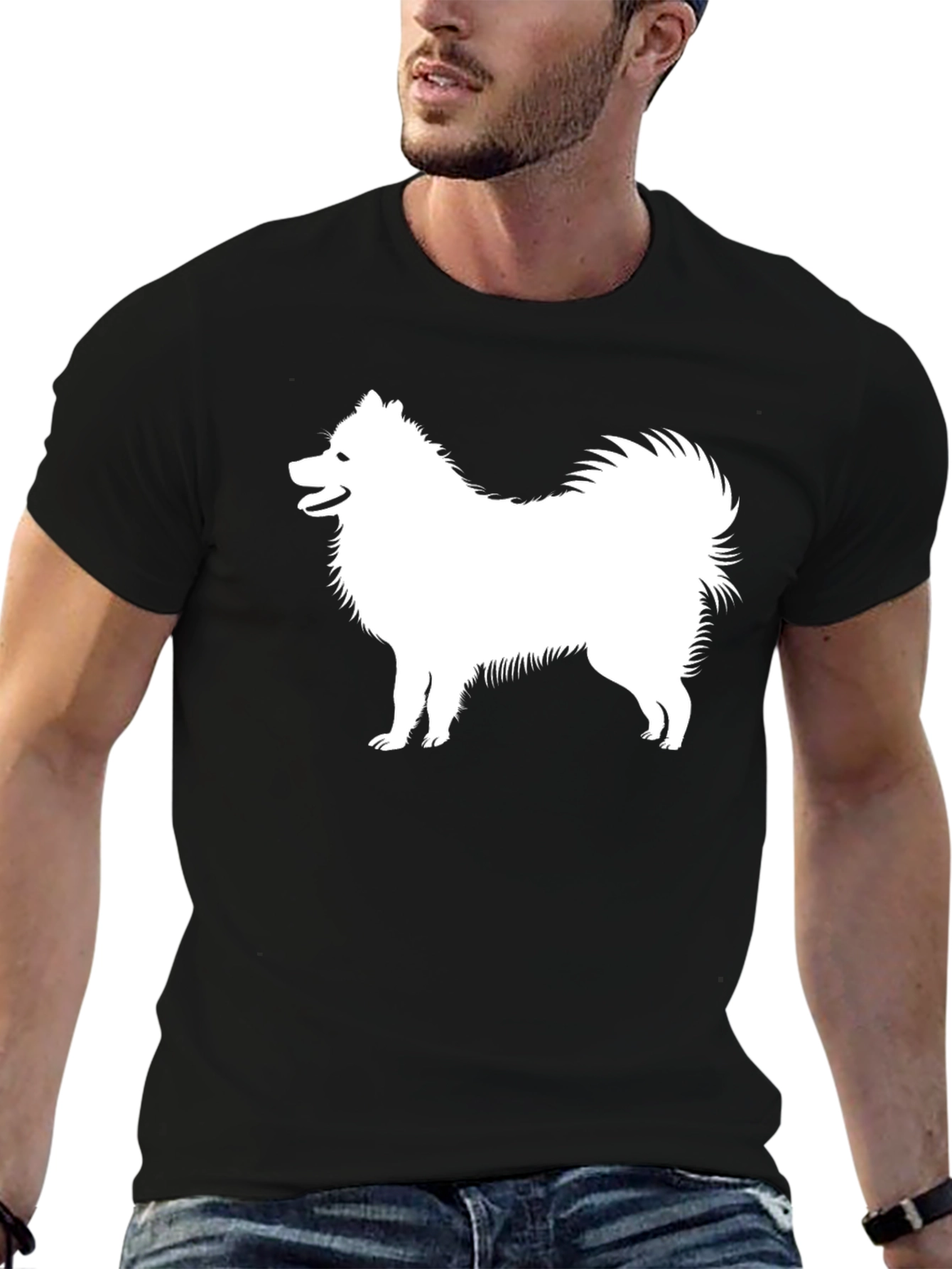 Black Dog Silhouette T-Shirt - Classic Crew Neck