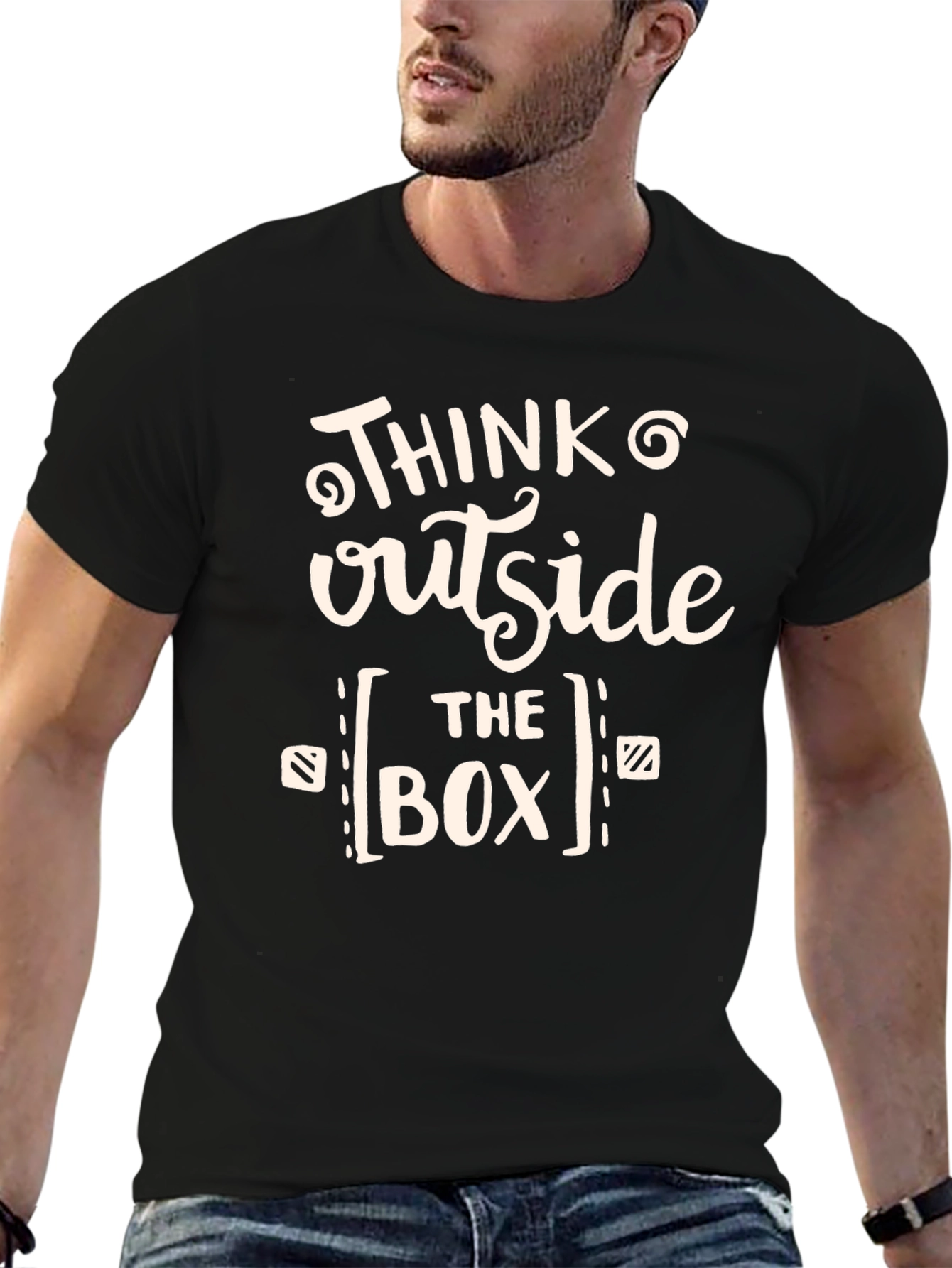 Think Outside the Box Graphic Tee - Black