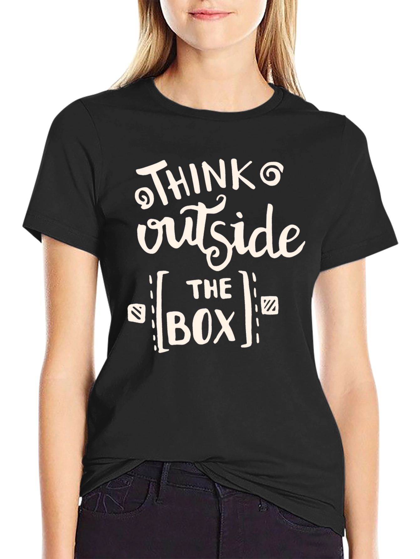 Think Outside the Box Graphic Tee - Black
