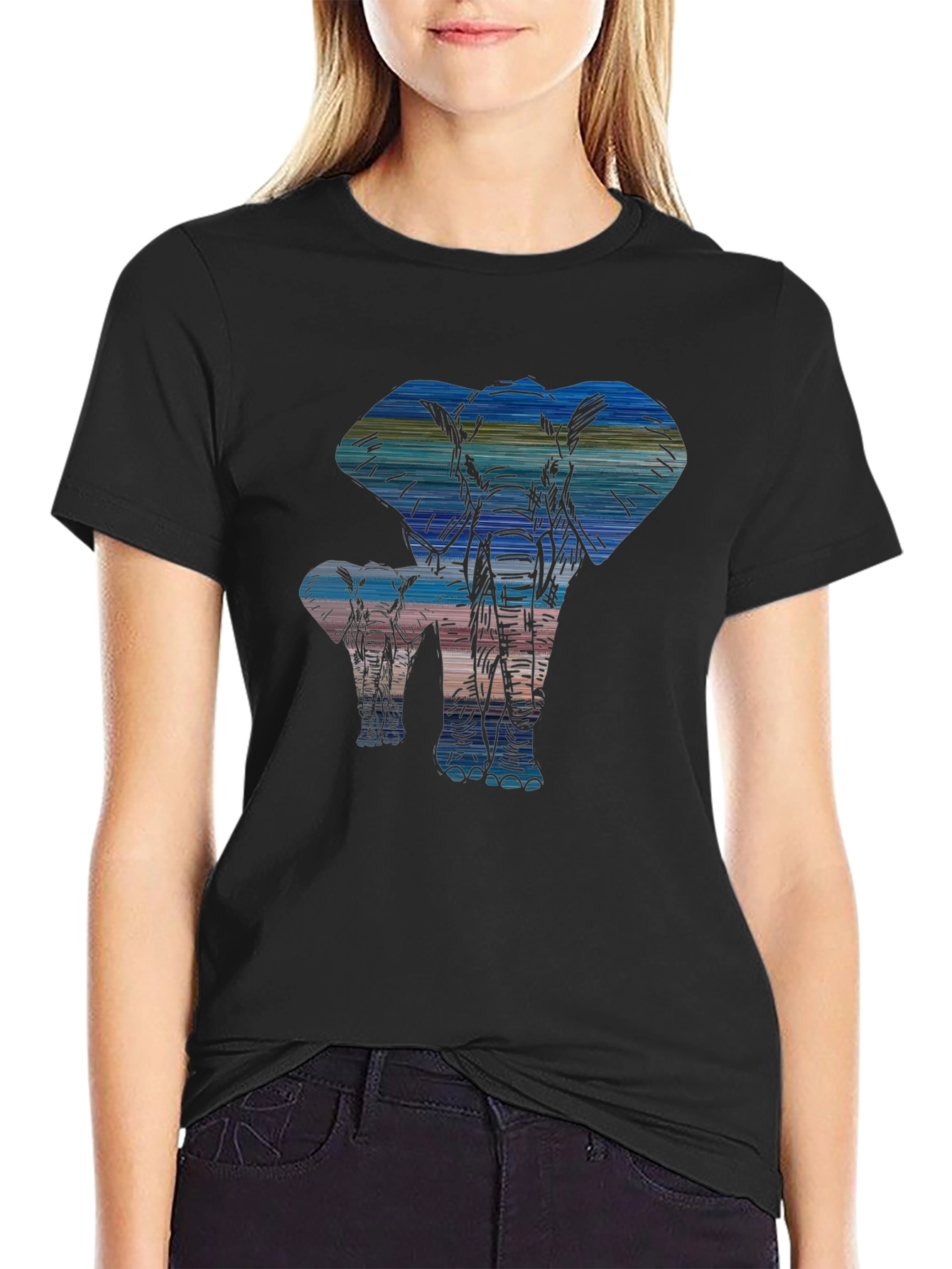 Elephant Silhouette Graphic Tee