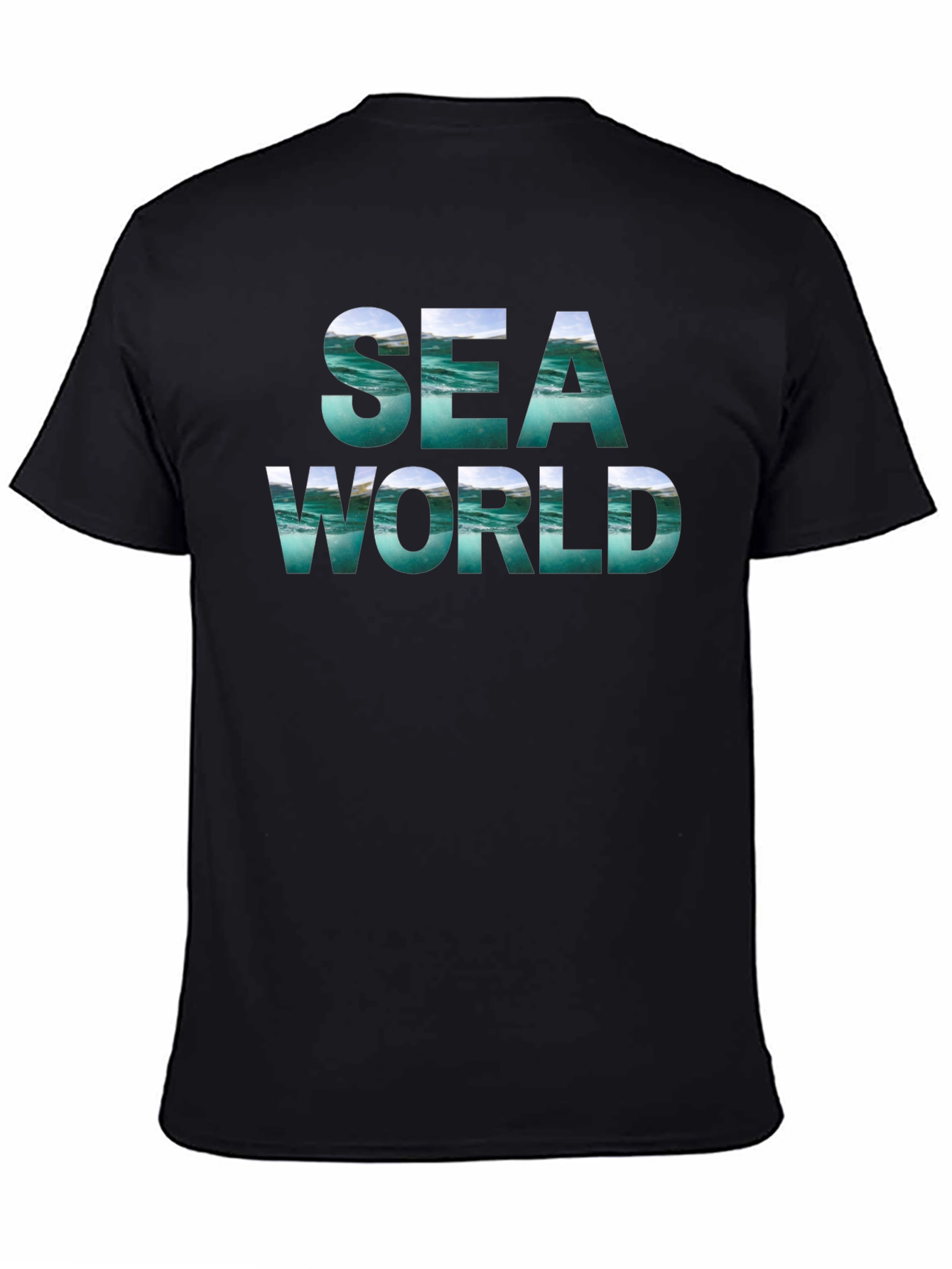 Sea World Graphic Tee - Black Cotton Blend