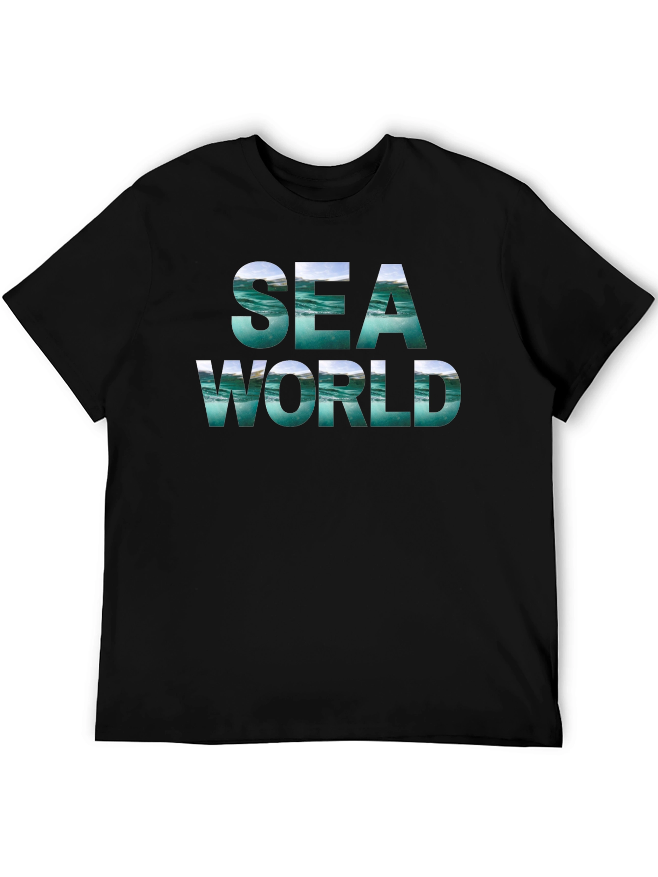 Sea World Graphic Tee - Black Cotton Blend