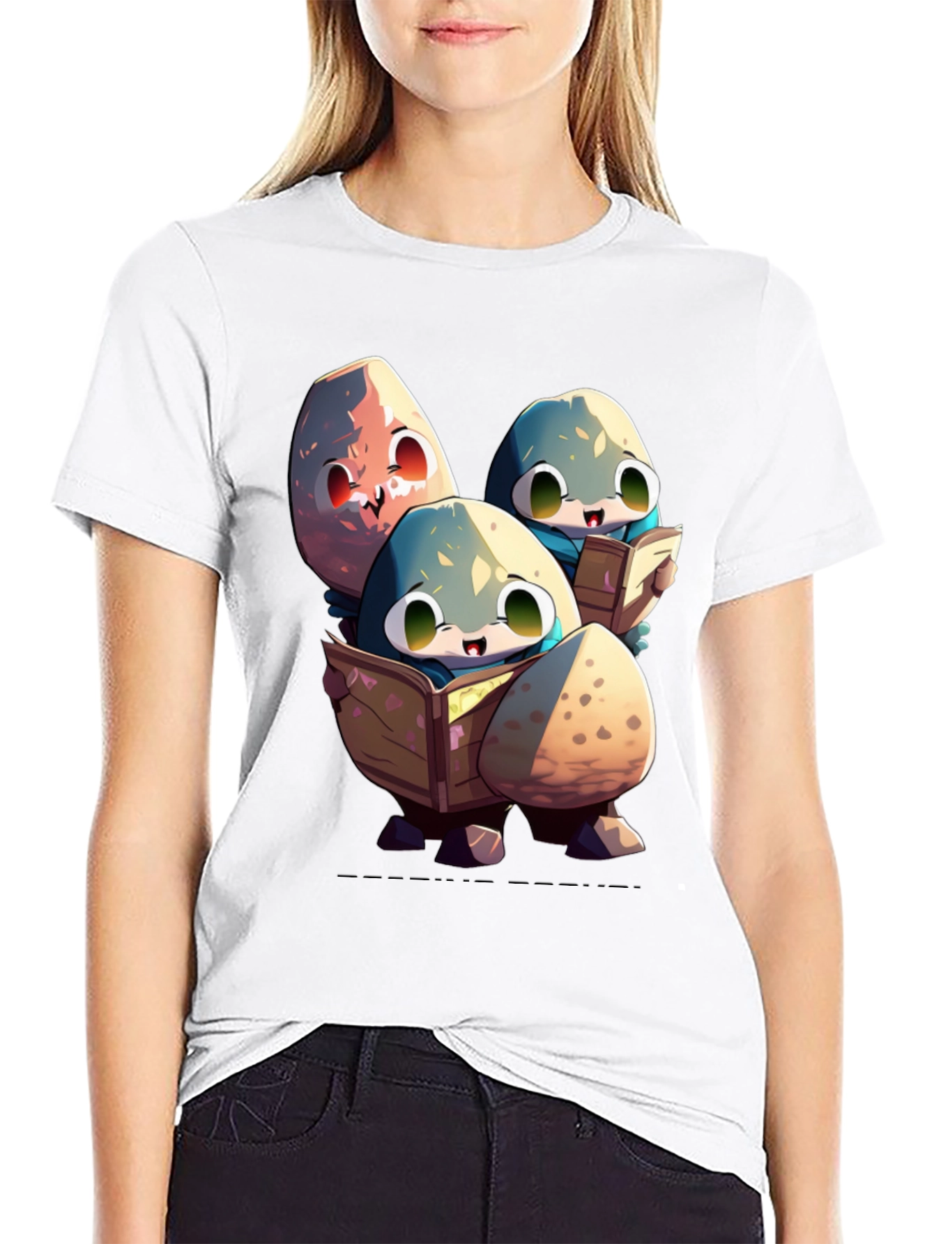 Cartoon Egg Reading T-Shirt