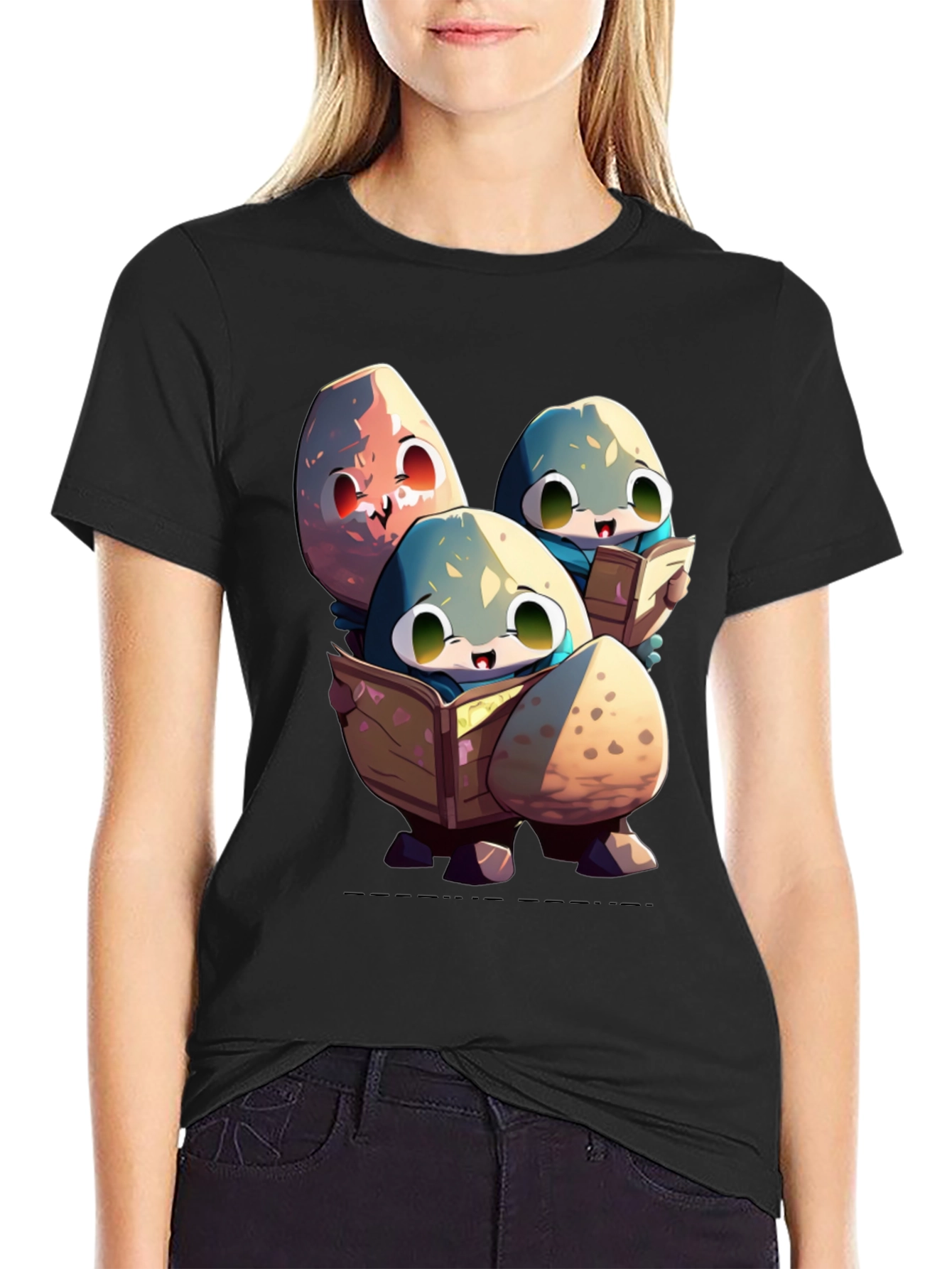 Cartoon Egg Reading T-Shirt