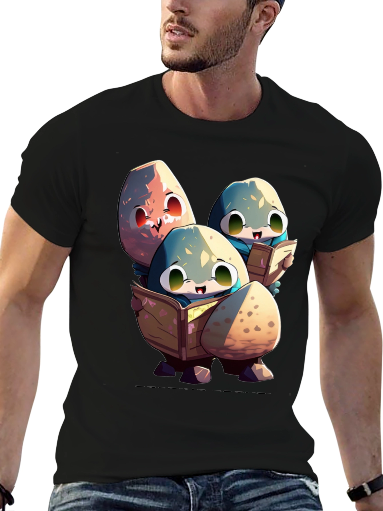 Cartoon Egg Reading T-Shirt