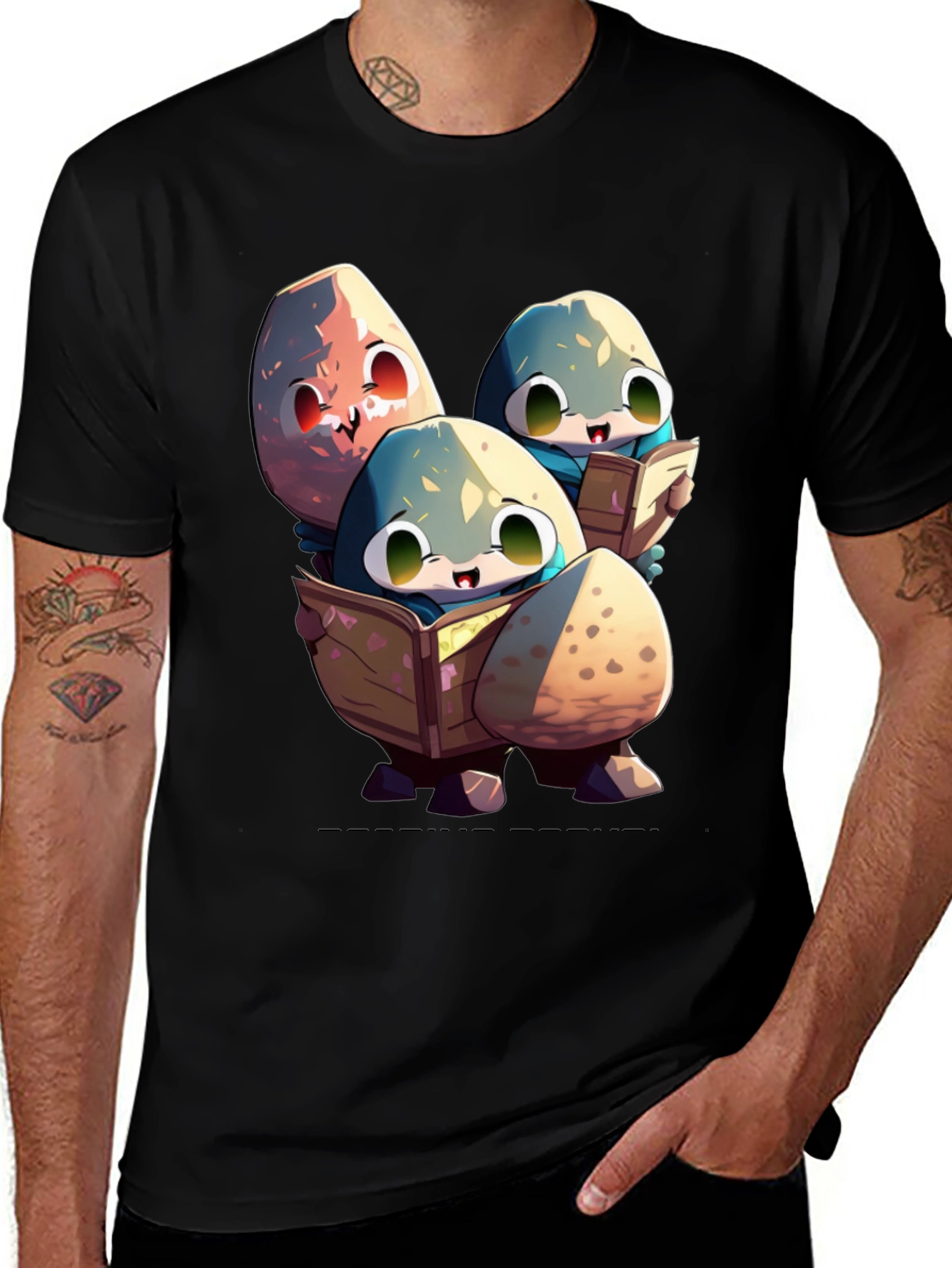 Cartoon Egg Reading T-Shirt
