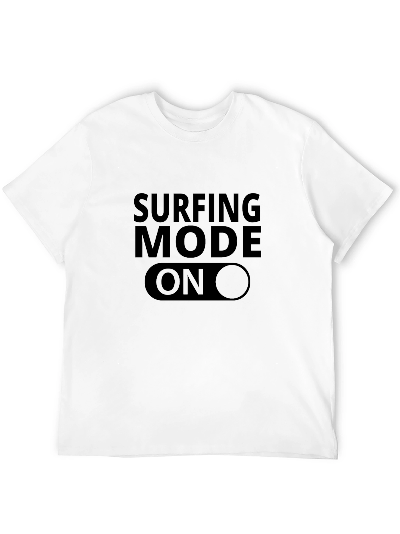 Surfing Mode On Graphic Tee - Black Cotton T-Shirt