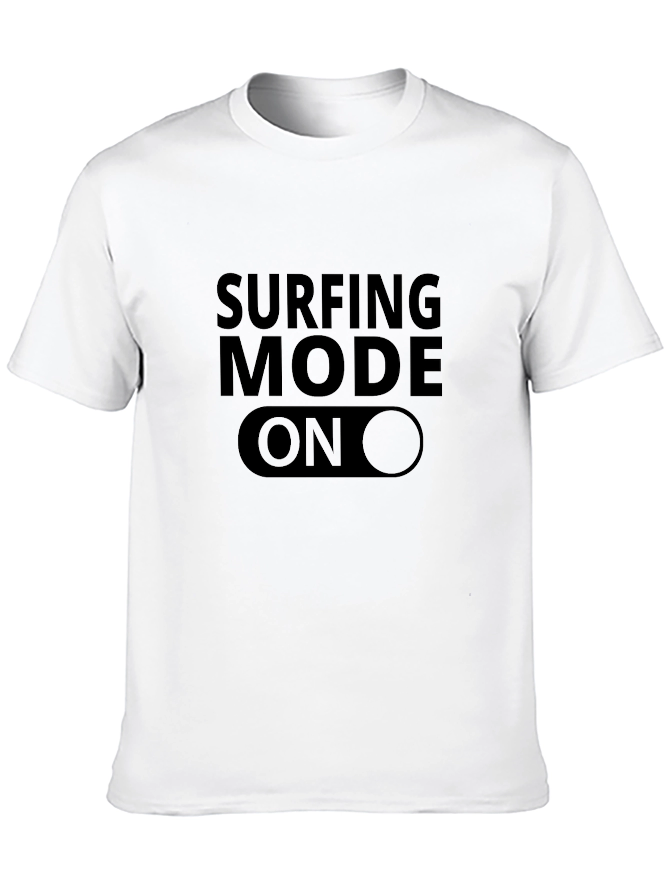 Surfing Mode On Graphic Tee - Black Cotton T-Shirt