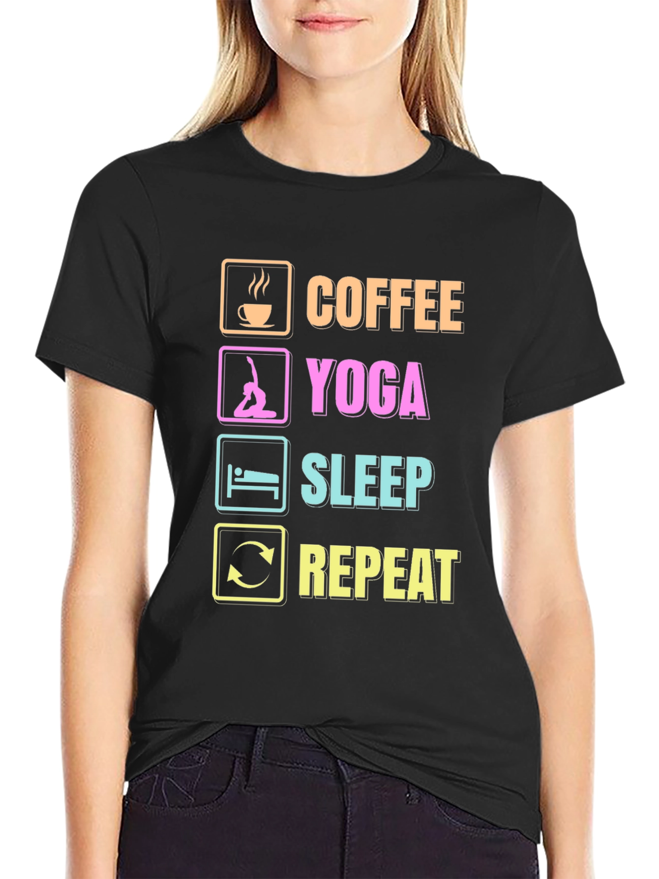 Coffee Yoga Sleep Repeat T-Shirt