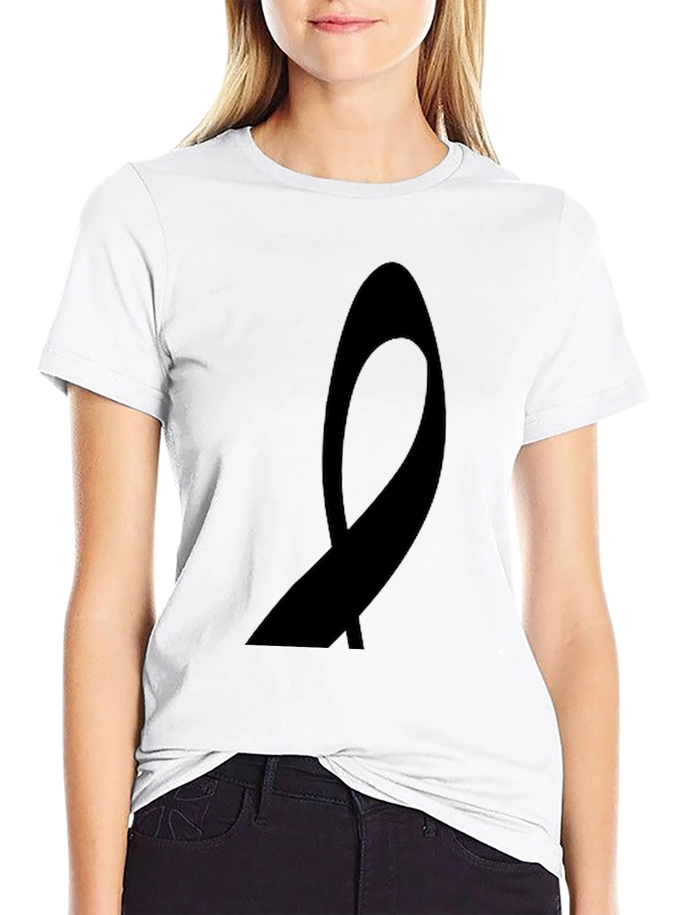 Mens Black Awareness Ribbon Graphic Tee
