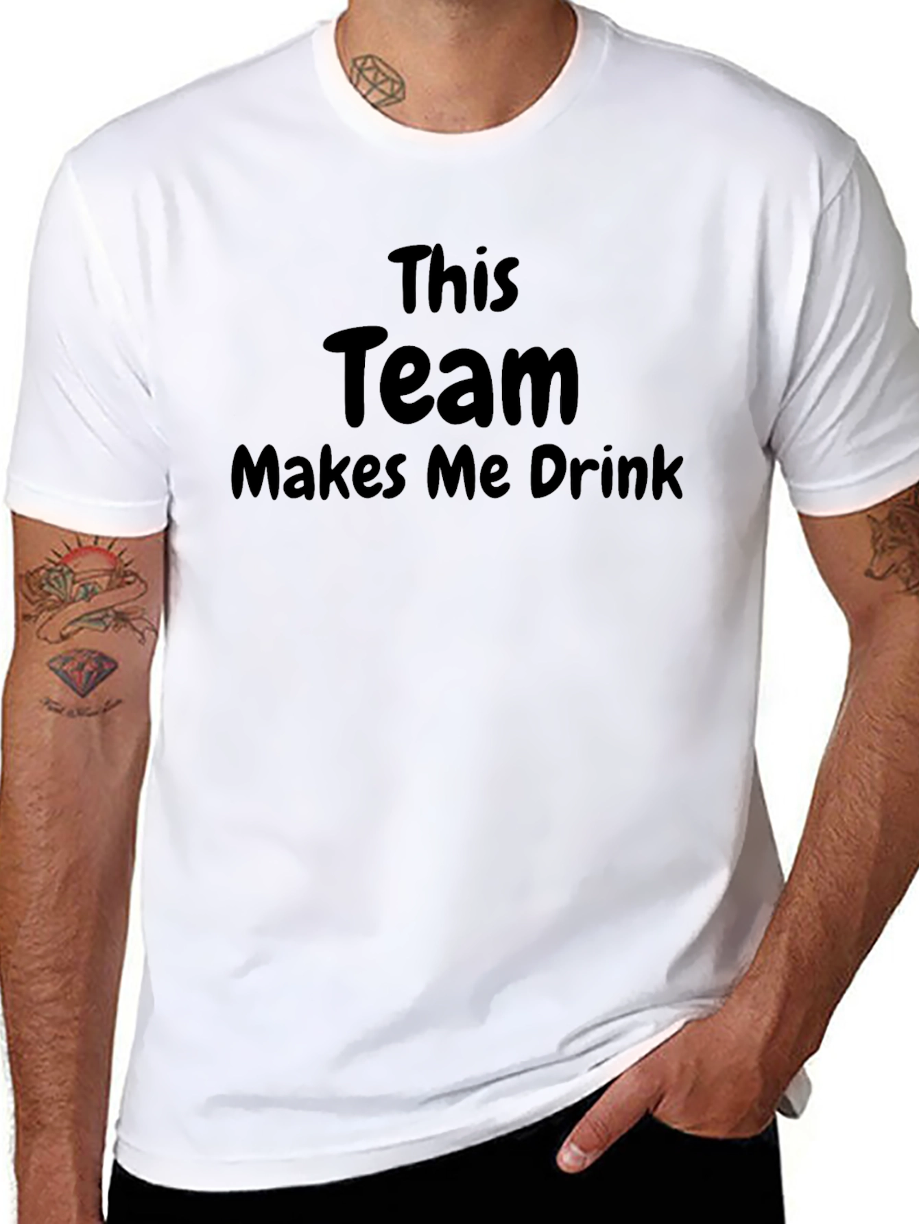 This Team Makes Me Drink Mens Black T-Shirt