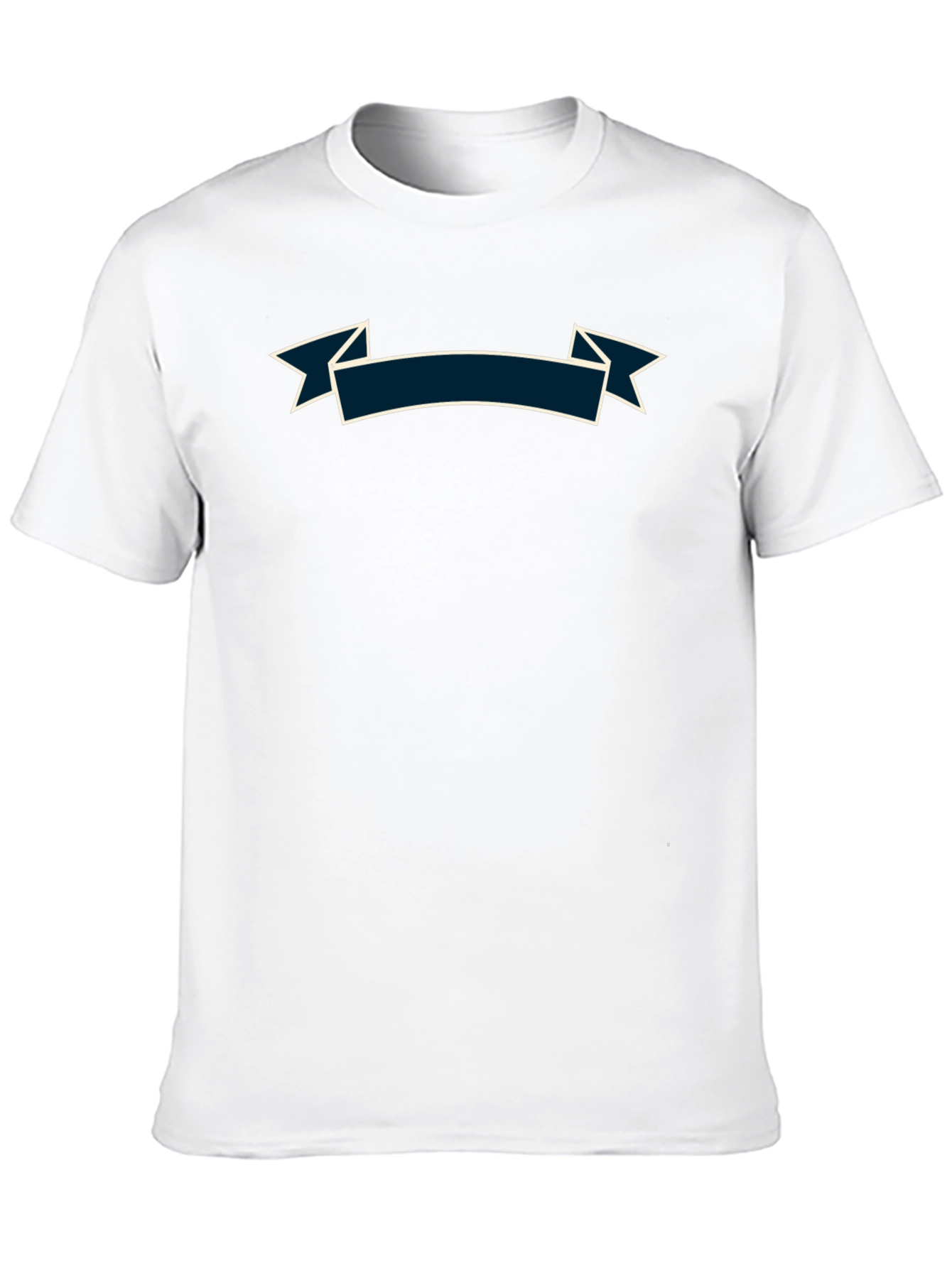 Mens Black T-Shirt with Banner Design
