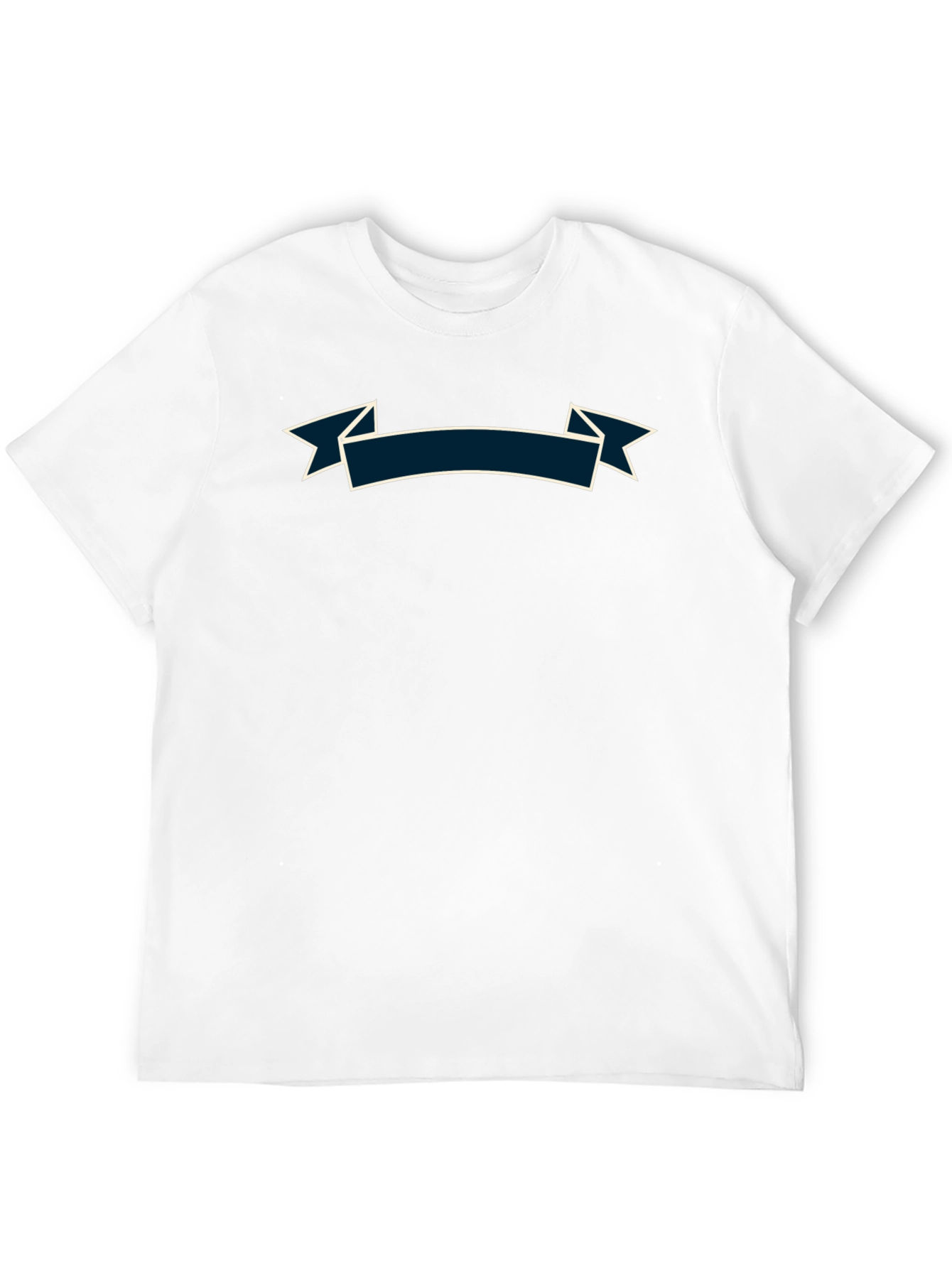 Mens Black T-Shirt with Banner Design