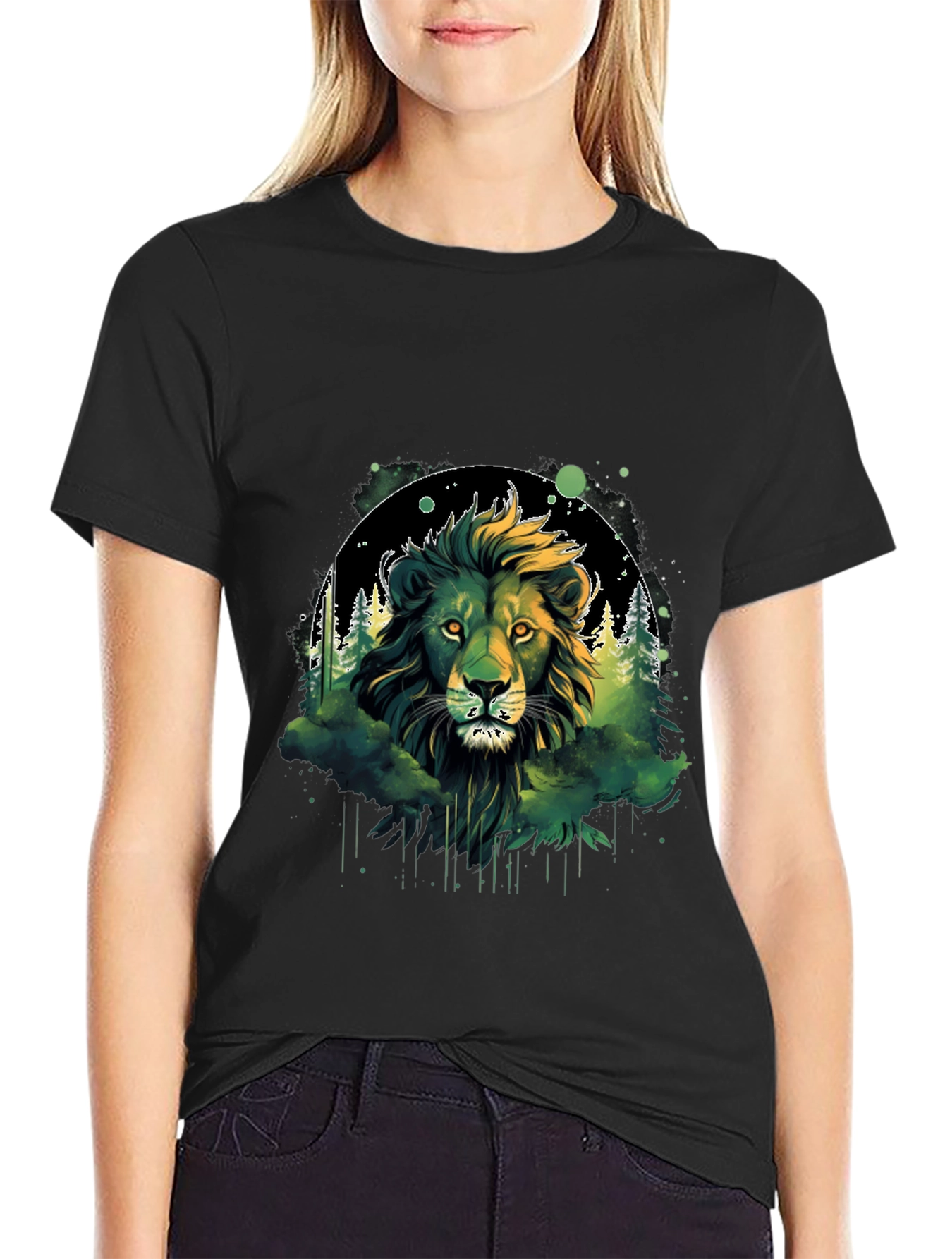 Lion Forest Graphic Tee - Wildlife Design