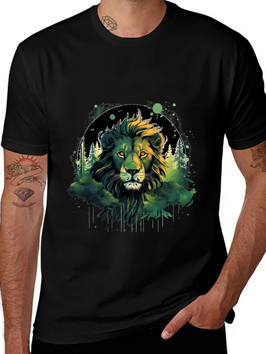 Lion Forest Graphic Tee - Wildlife Design