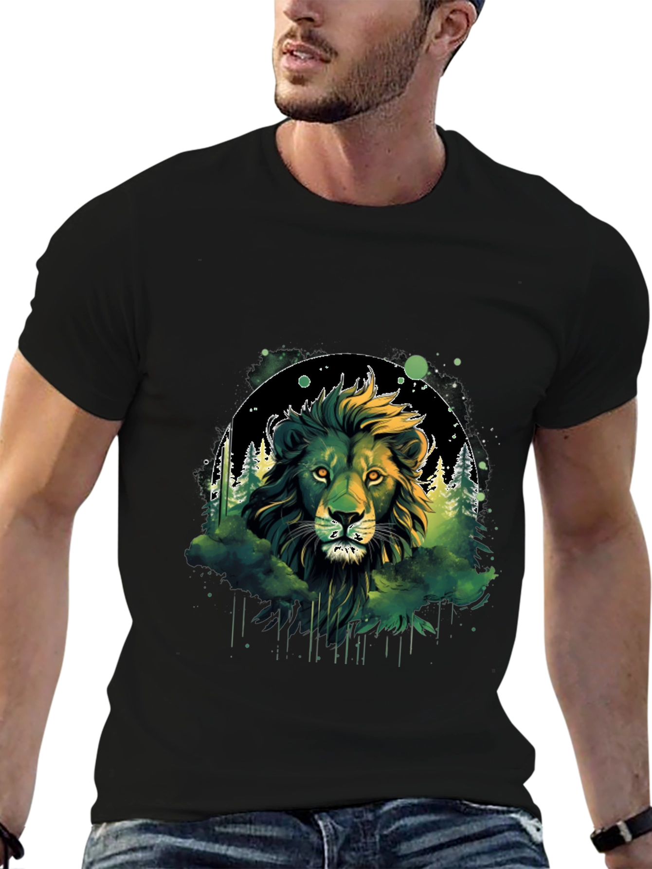 Lion Forest Graphic Tee - Wildlife Design