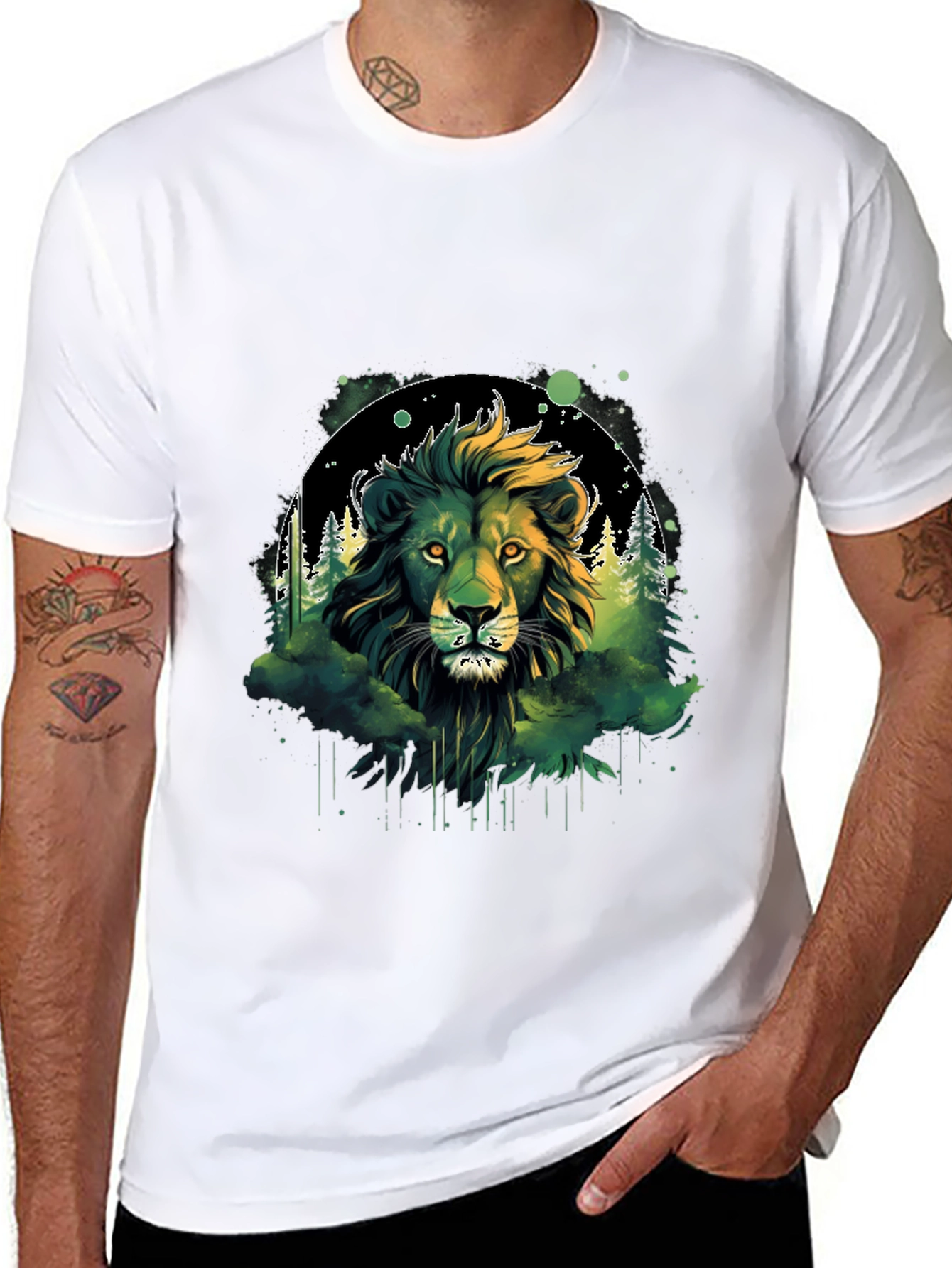 Lion Forest Graphic Tee - Wildlife Design