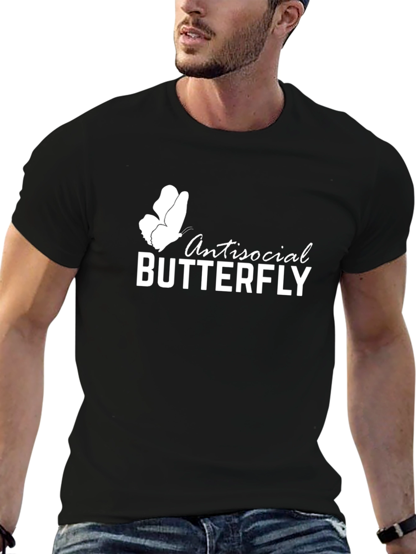Antisocial Butterfly Graphic Tee - Black