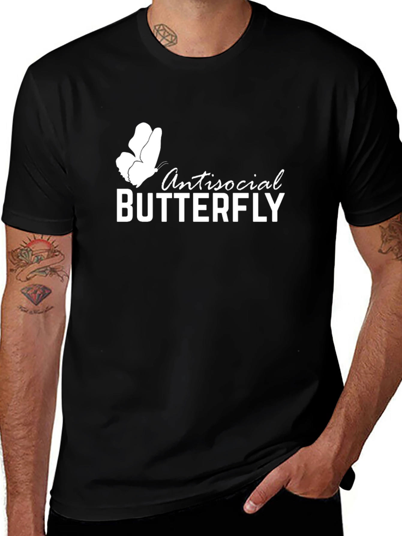 Antisocial Butterfly Graphic Tee - Black