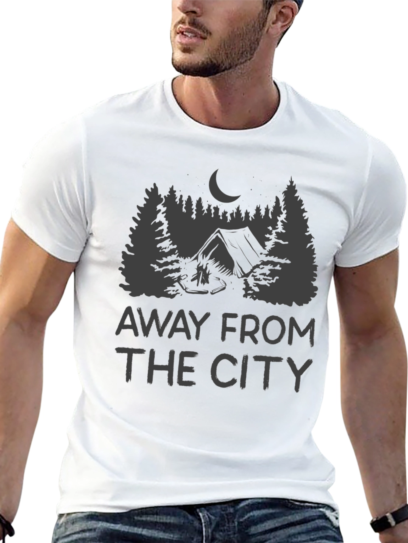 Away From the City Camping Graphic T-Shirt