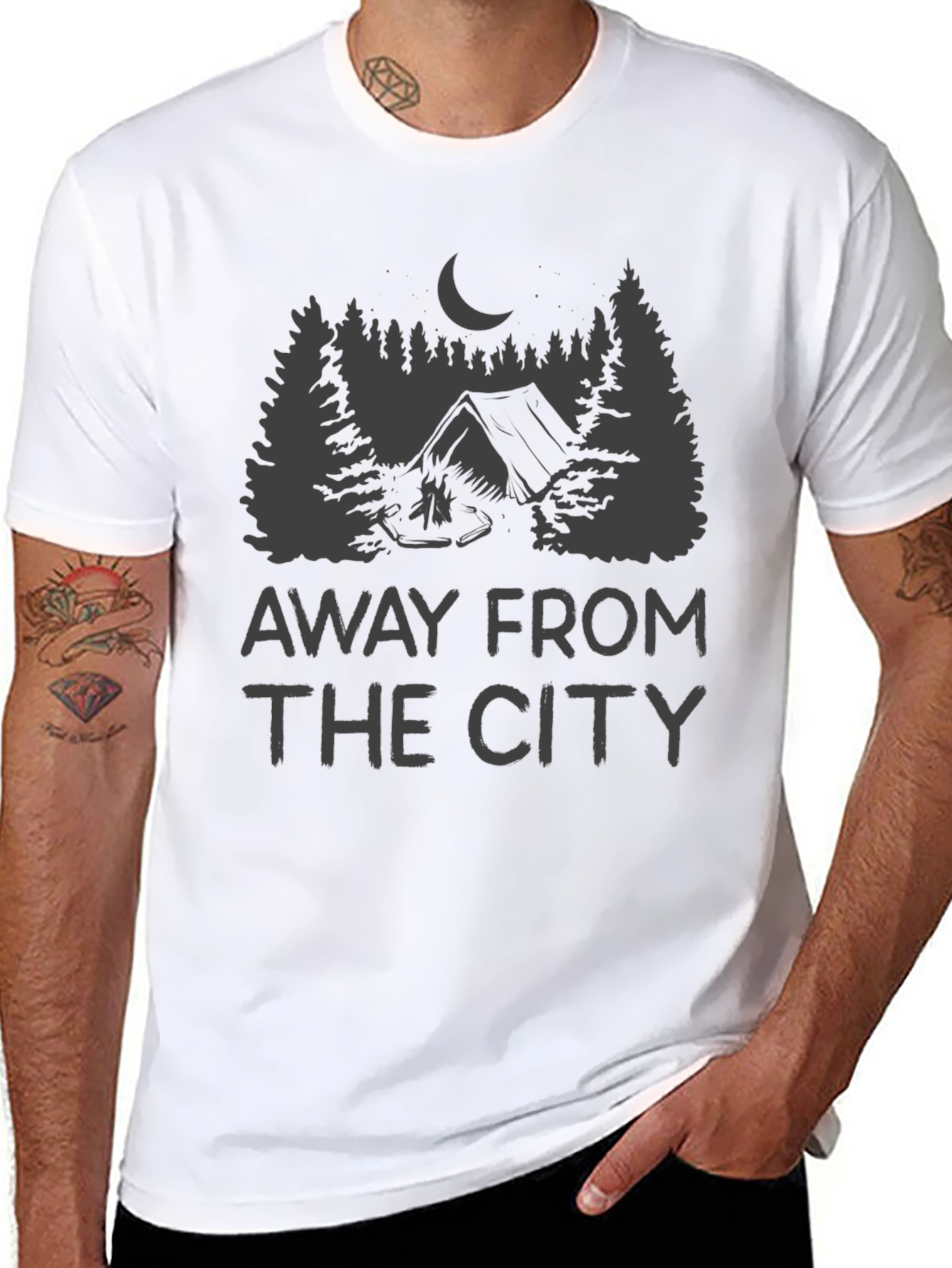 Away From the City Camping Graphic T-Shirt
