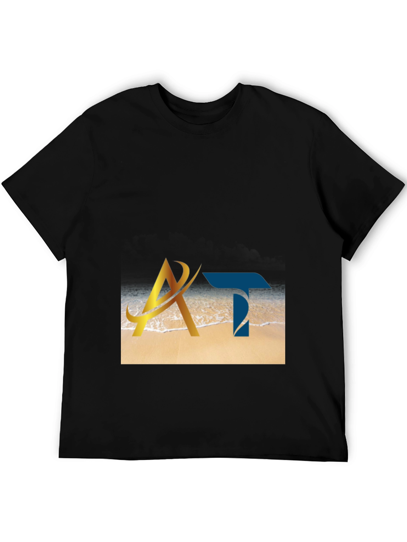 Stylish Black AT Logo T-Shirt