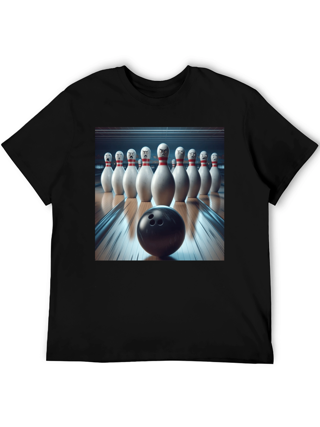Angry Bowling Pins Graphic T-Shirt