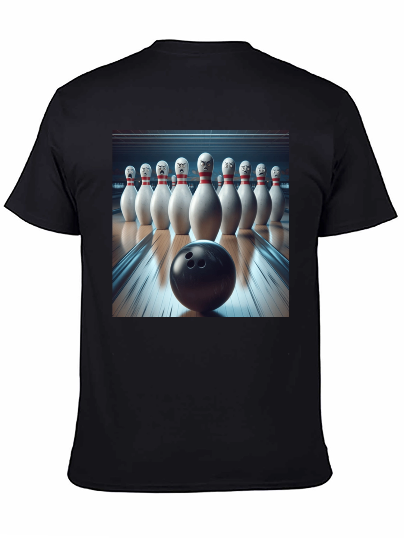 Angry Bowling Pins Graphic T-Shirt