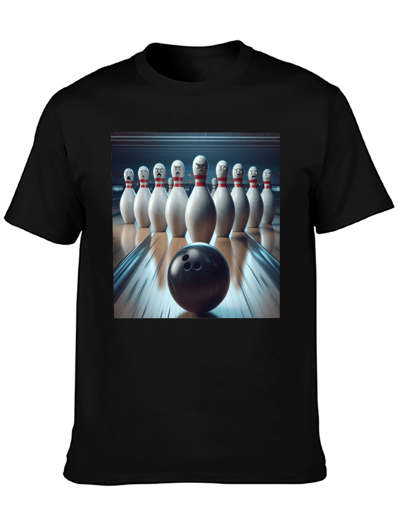 Angry Bowling Pins Graphic T-Shirt