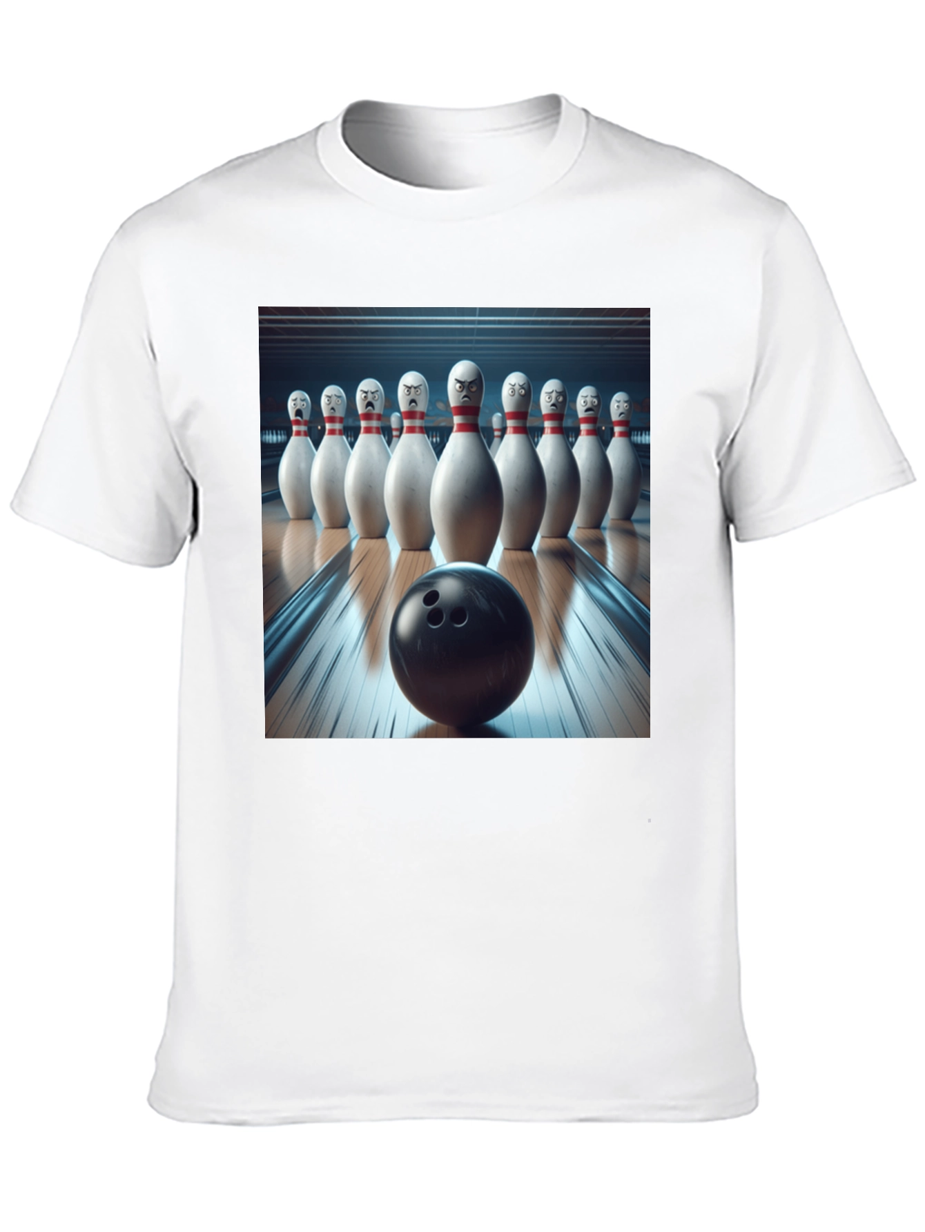 Angry Bowling Pins Graphic T-Shirt