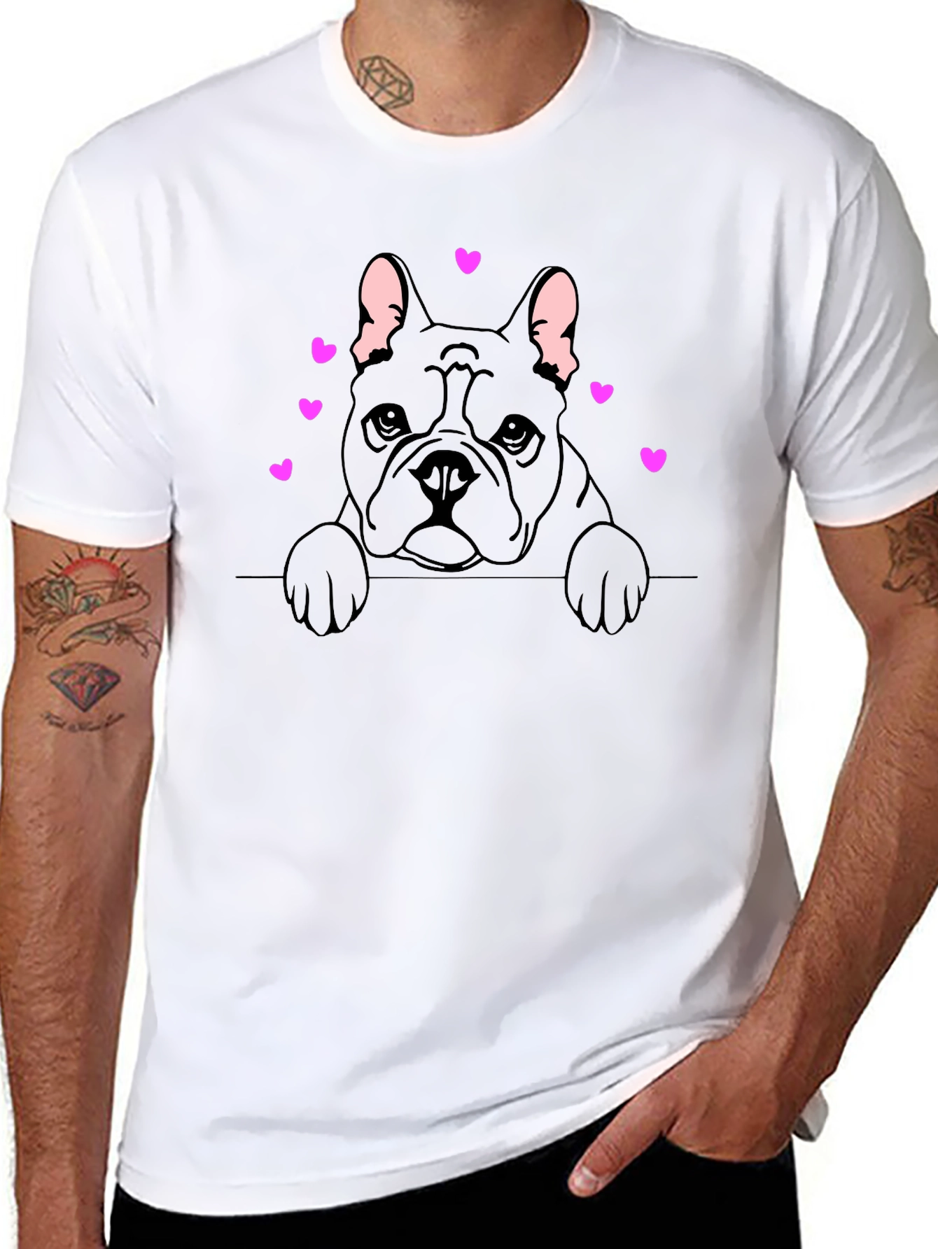 French Bulldog Heart T-Shirt - Cute Dog Lover Tee