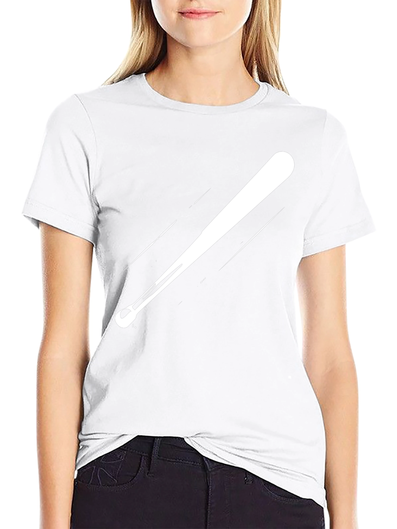 Black Baseball Bat Graphic Tee - Sporty Style