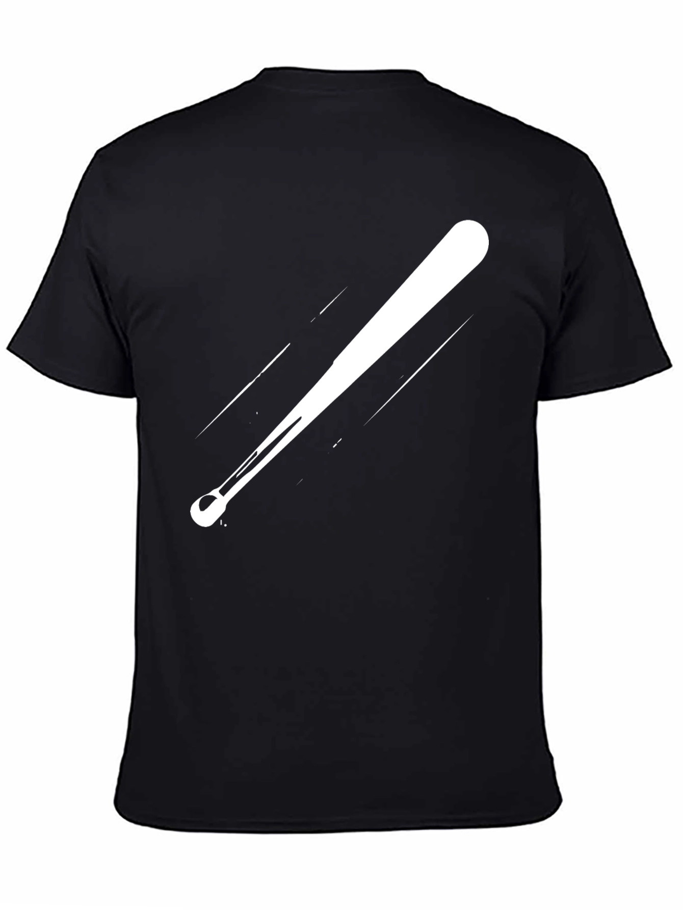Black Baseball Bat Graphic Tee - Sporty Style