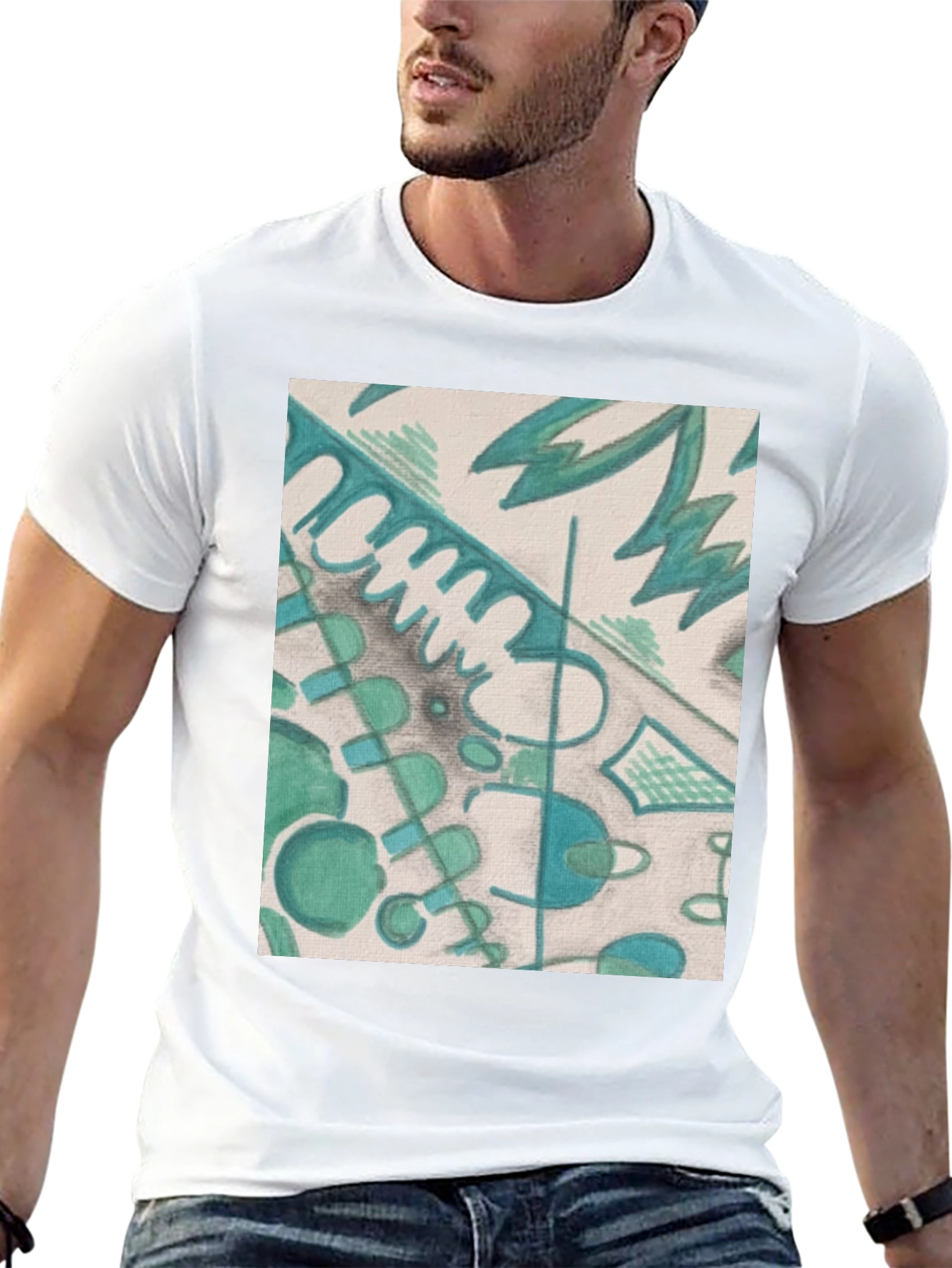 Abstract Art Graphic Tee - Stylish Black Unisex T-Shirt