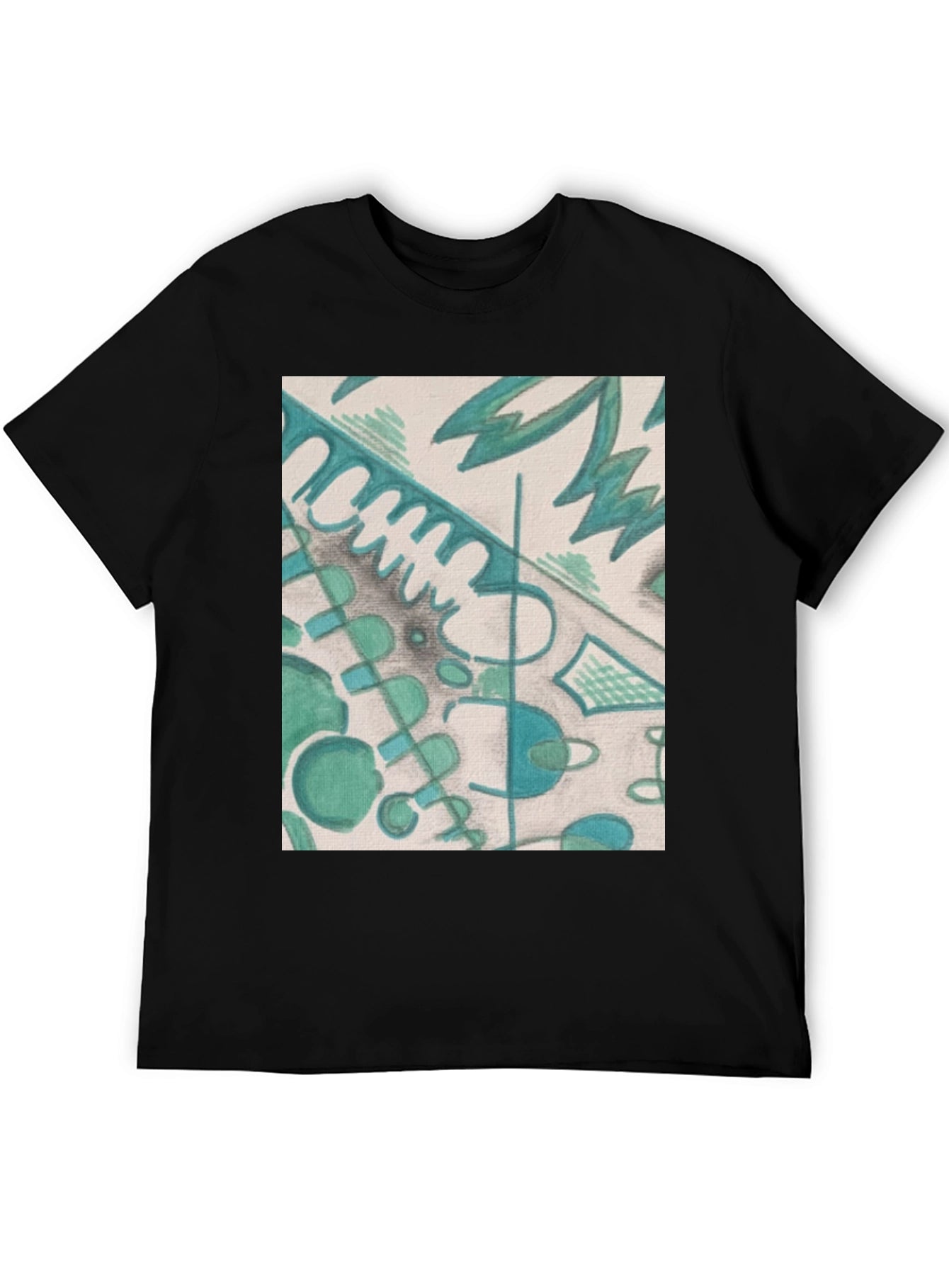 Abstract Art Graphic Tee - Stylish Black Unisex T-Shirt