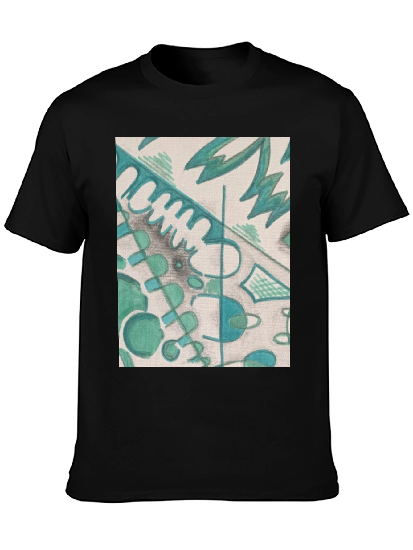 Abstract Art Graphic Tee - Stylish Black Unisex T-Shirt