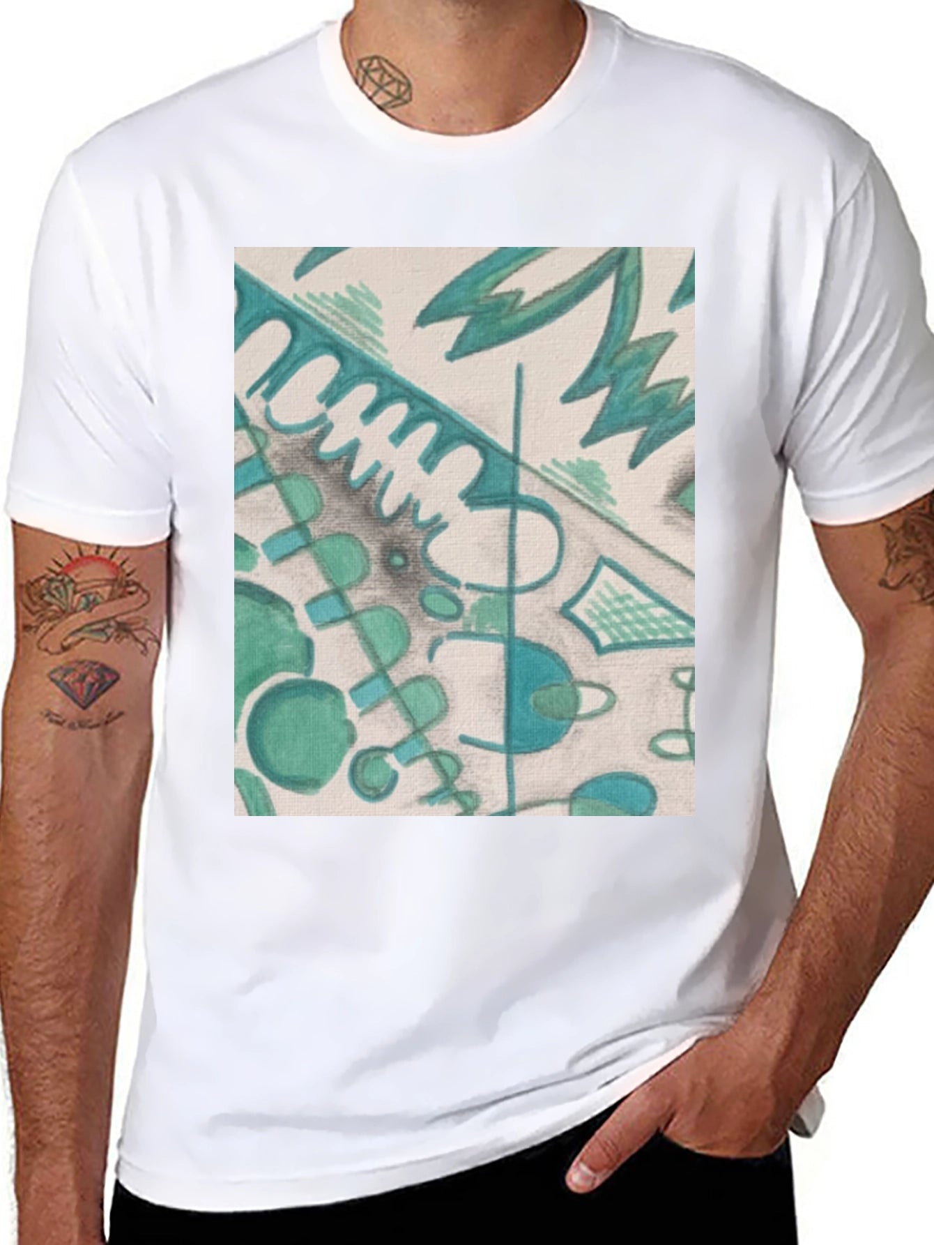 Abstract Art Graphic Tee - Stylish Black Unisex T-Shirt