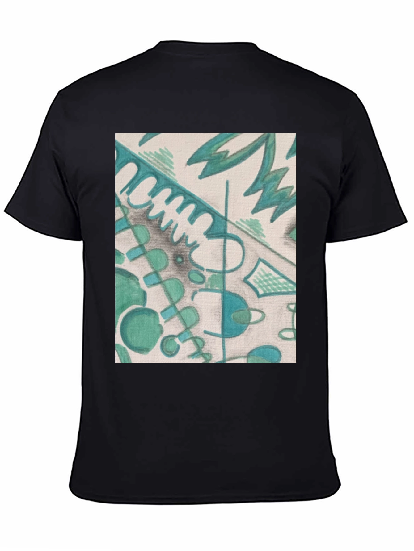 Abstract Art Graphic Tee - Stylish Black Unisex T-Shirt