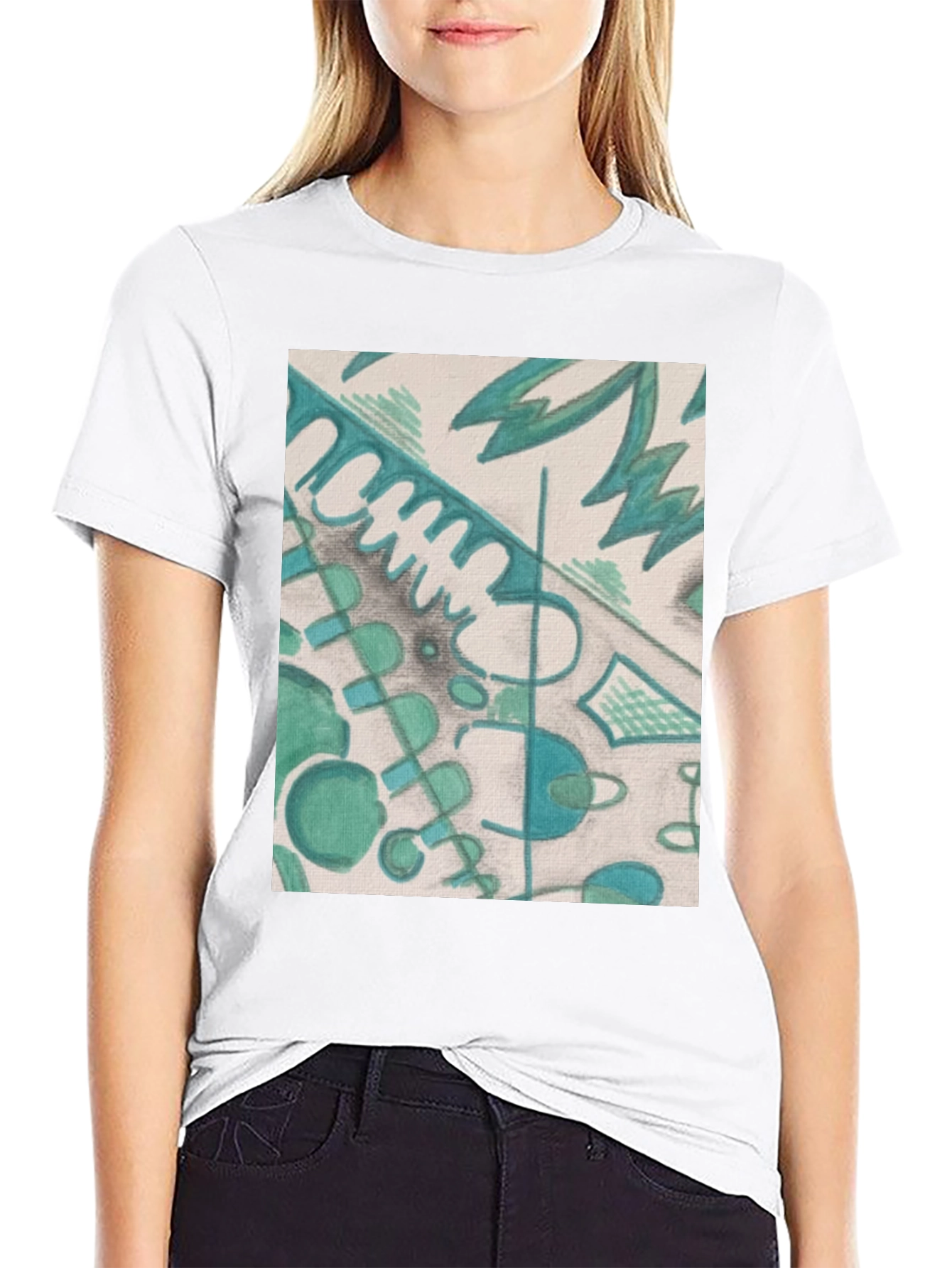 Abstract Art Graphic Tee - Stylish Black Unisex T-Shirt