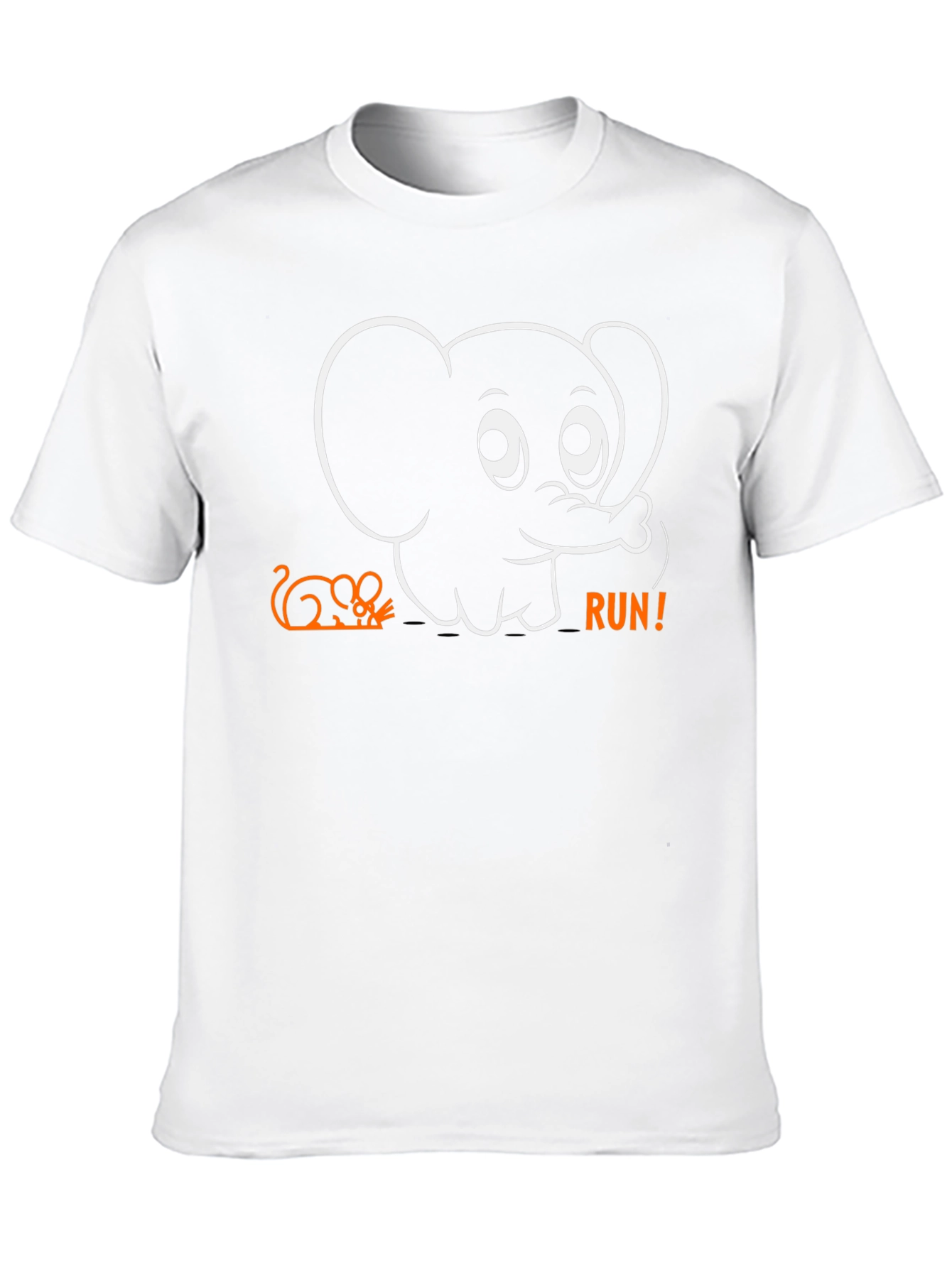 Run! Elephant & Mouse Graphic Tee - Black