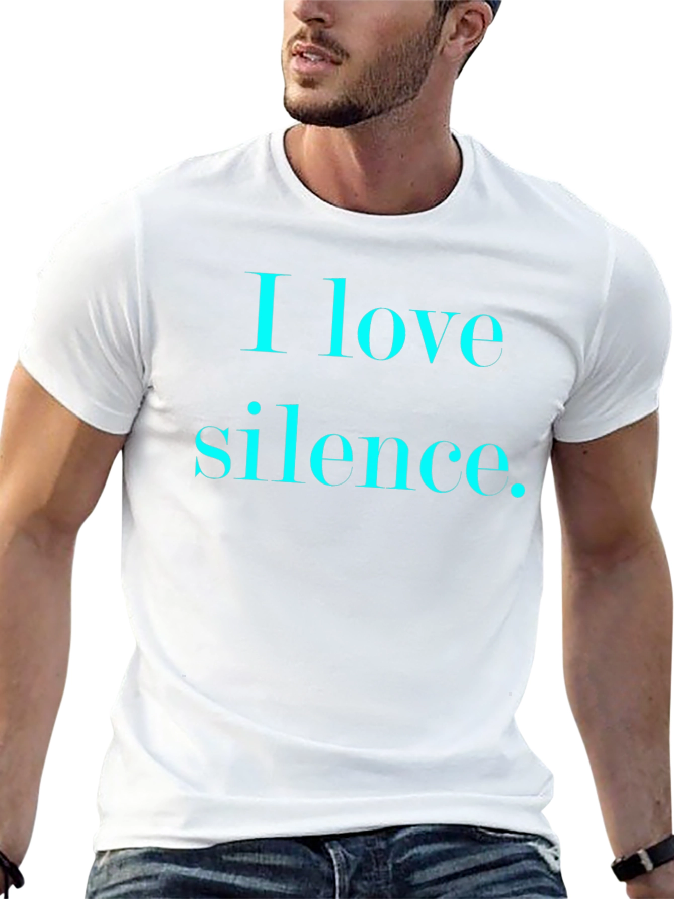 I Love Silence Graphic Tee - Black