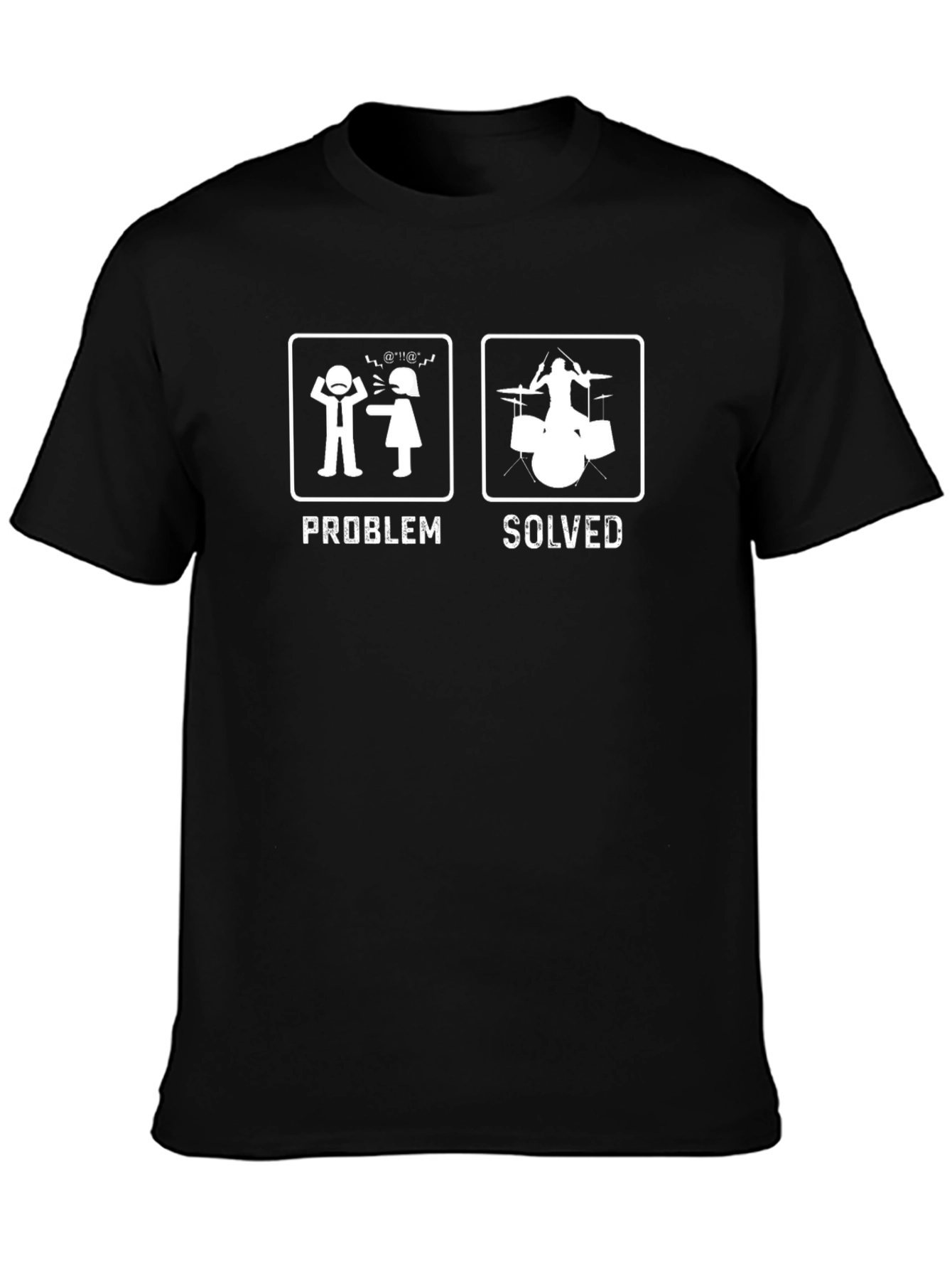 Problem Solved Drummer T-Shirt - Black