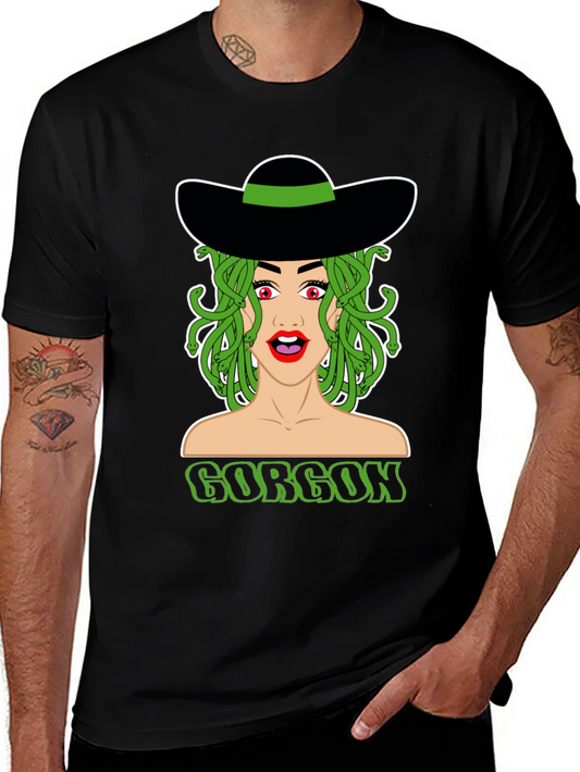 Medusa Gorgon Graphic Tee - Black Cotton T-Shirt