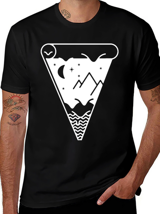 Mountainscape Graphic Tee - Black Cotton Blend