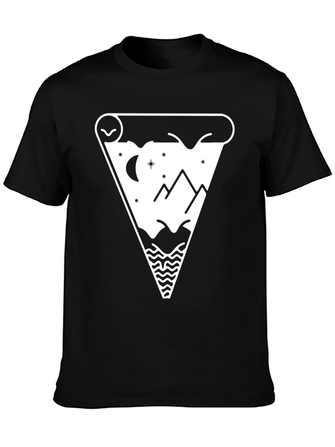 Mountainscape Graphic Tee - Black Cotton Blend